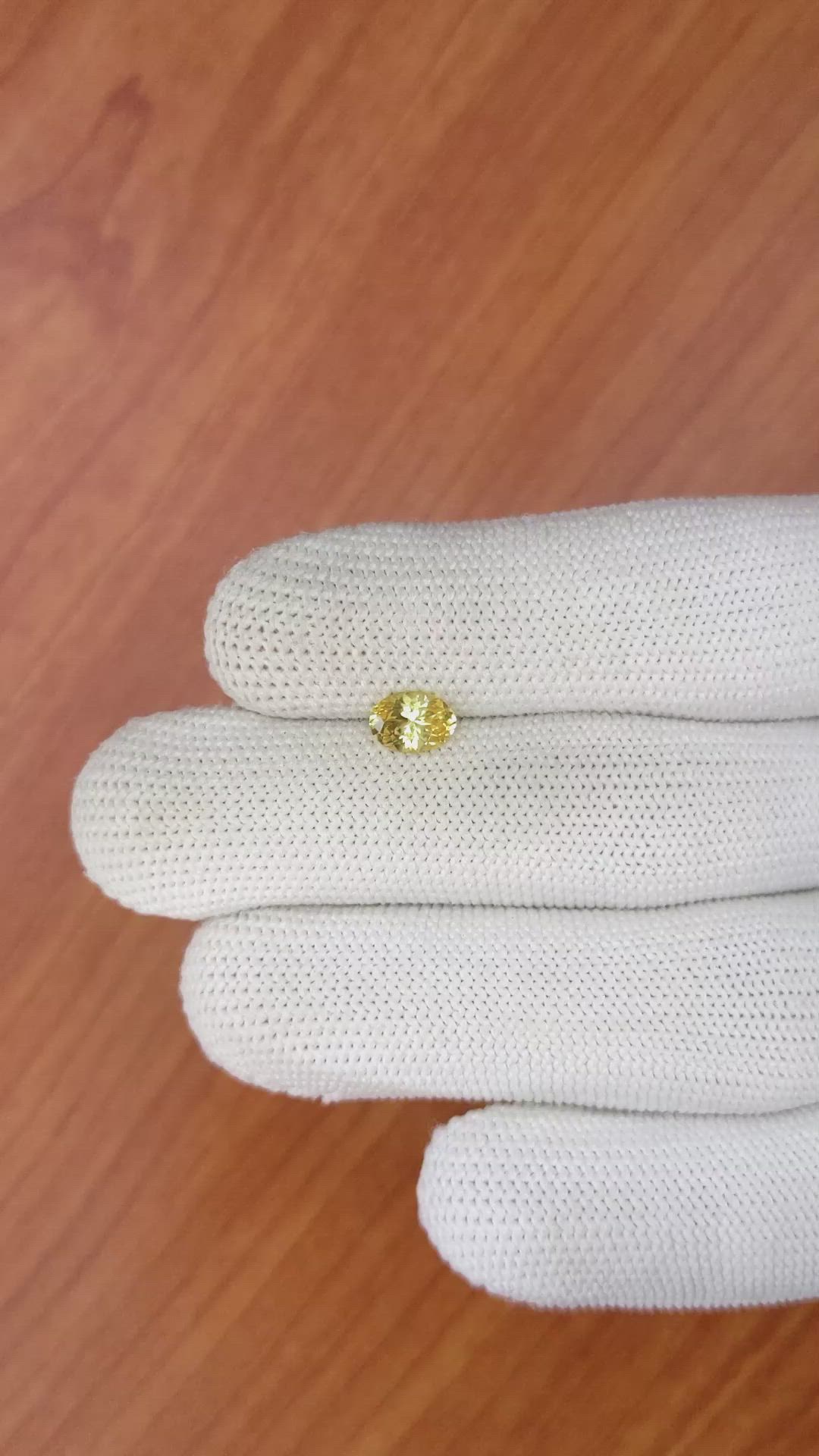 0.86 Ct. Yellow Sapphire from Ceylon (Sri Lanka) Size Video