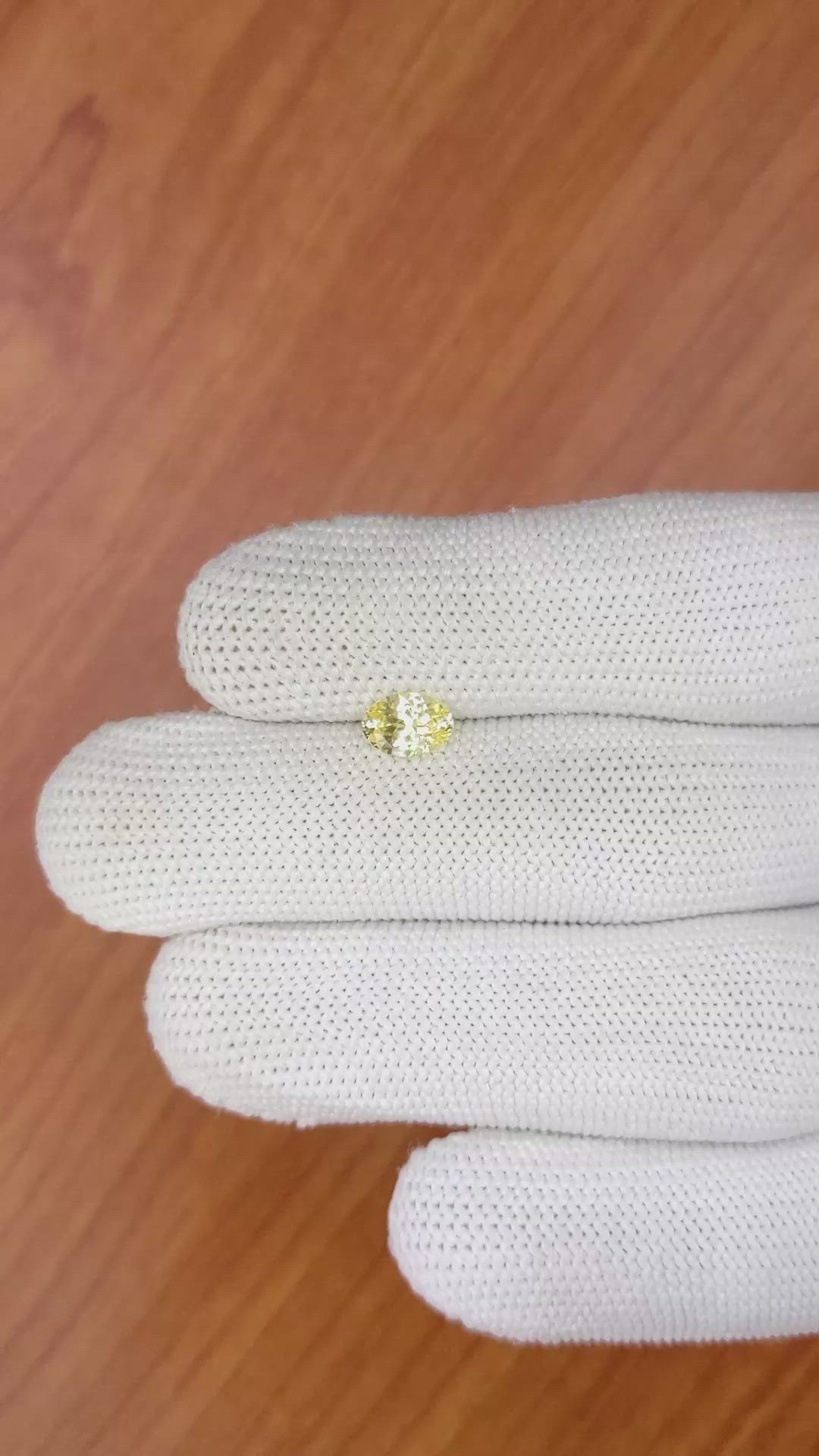 0.89 Ct. Yellow Sapphire from Ceylon (Sri Lanka) Size Video