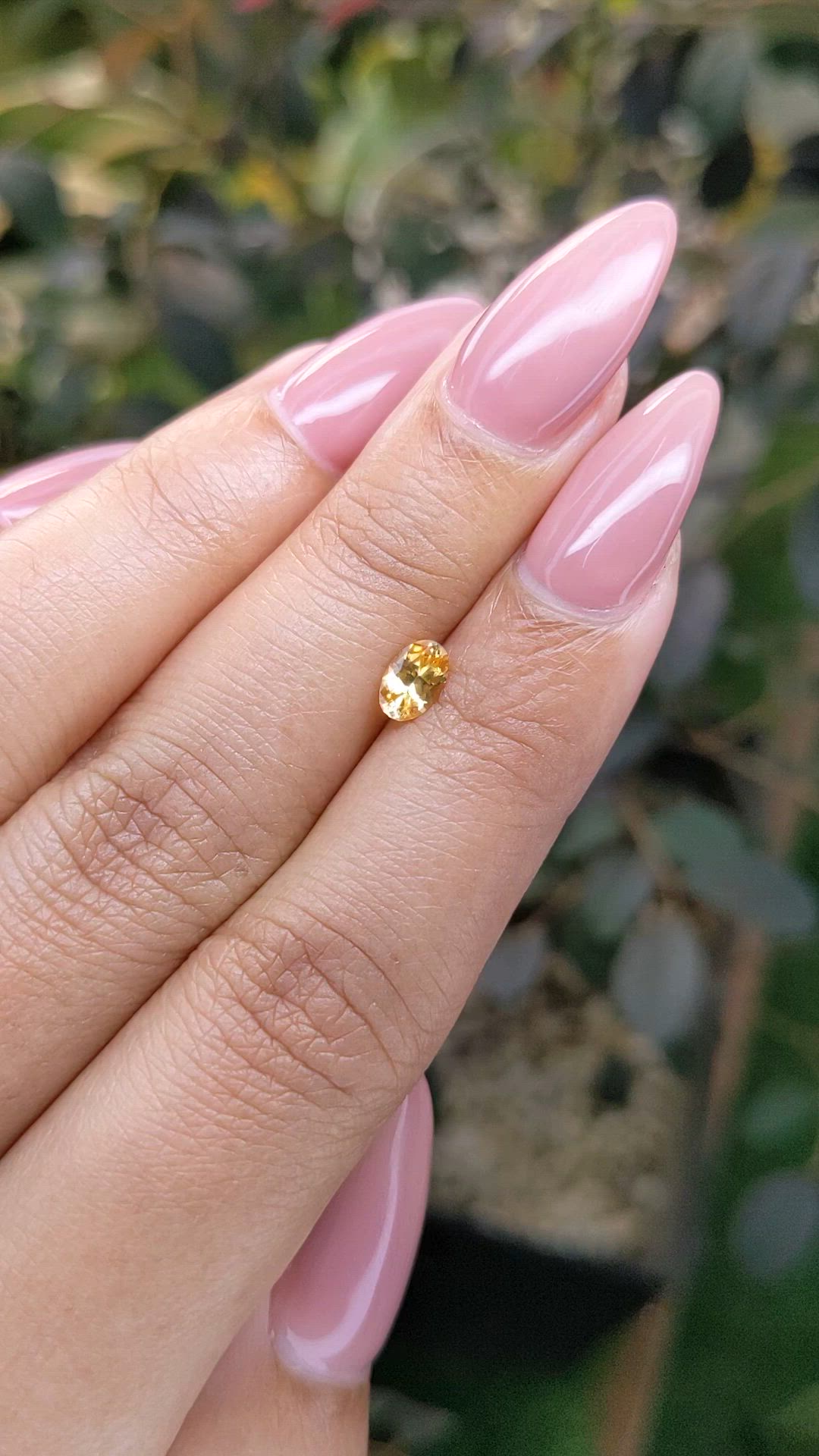 0.45 Ct. Orangish Yellow Sapphire from Ceylon (Sri Lanka) Size Video
