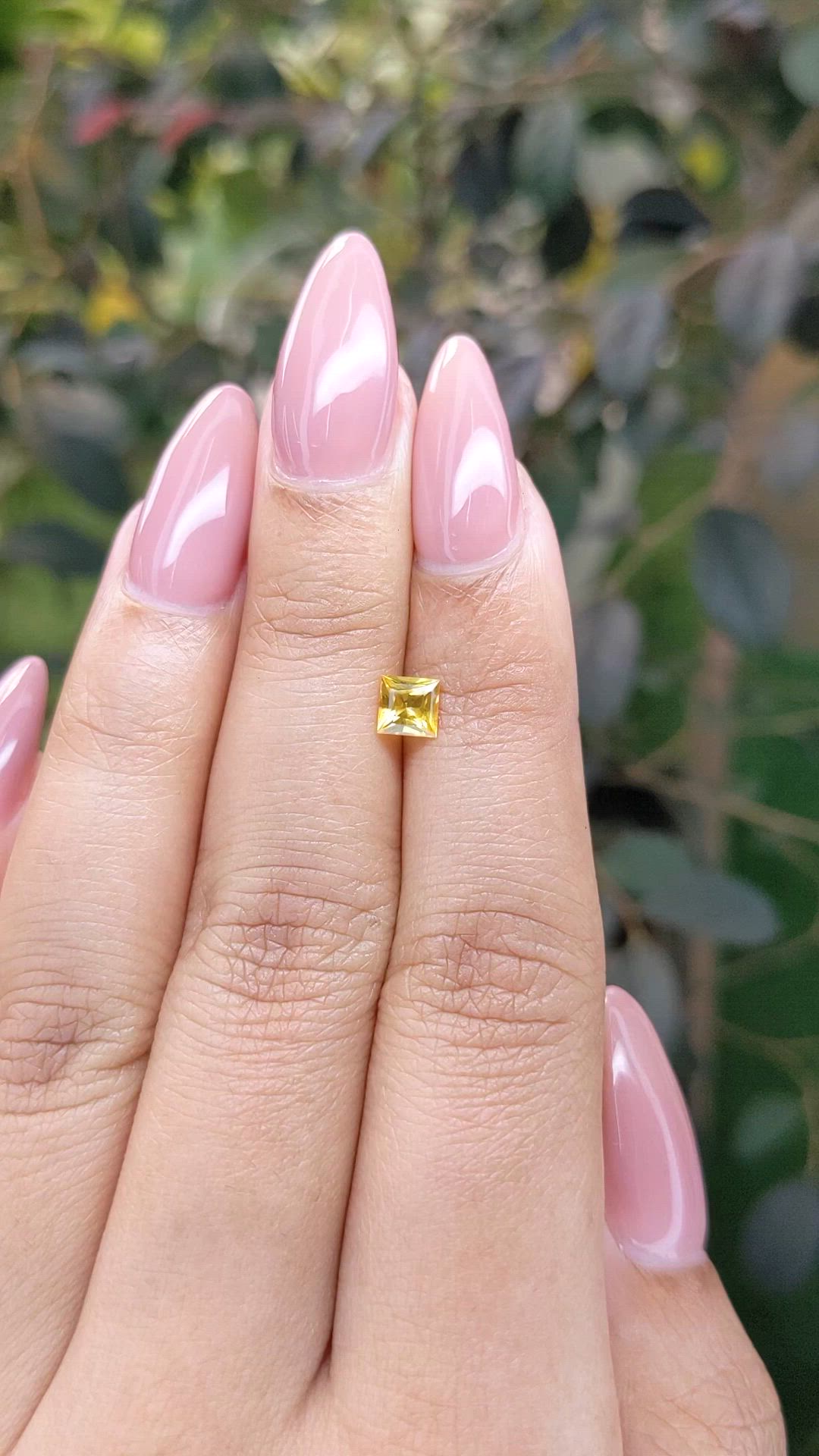 0.54 Ct. Orangish Yellow Sapphire from Ceylon (Sri Lanka) Size Video