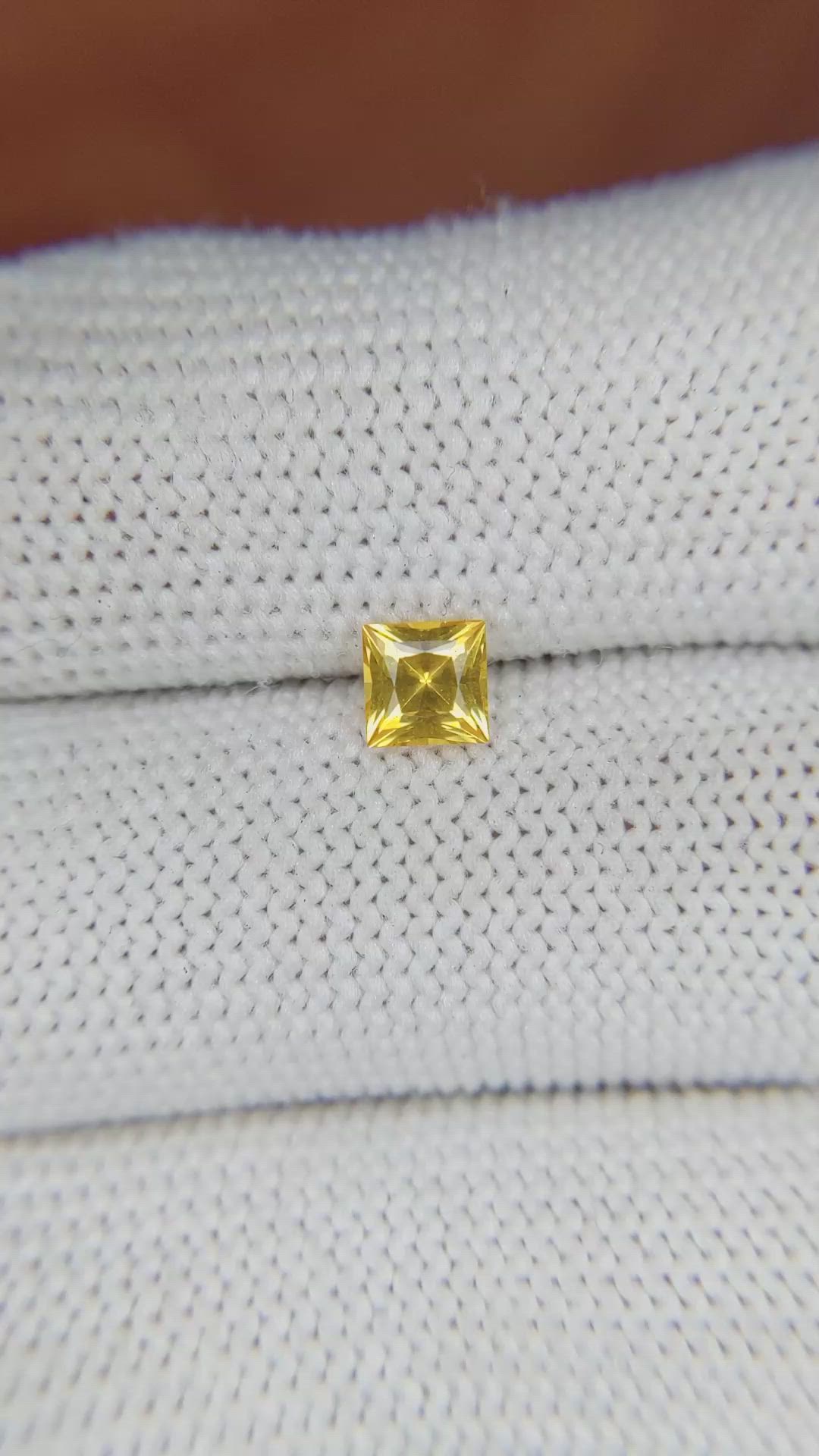 0.54 Ct. Orangish Yellow Sapphire from Ceylon (Sri Lanka) Size Video