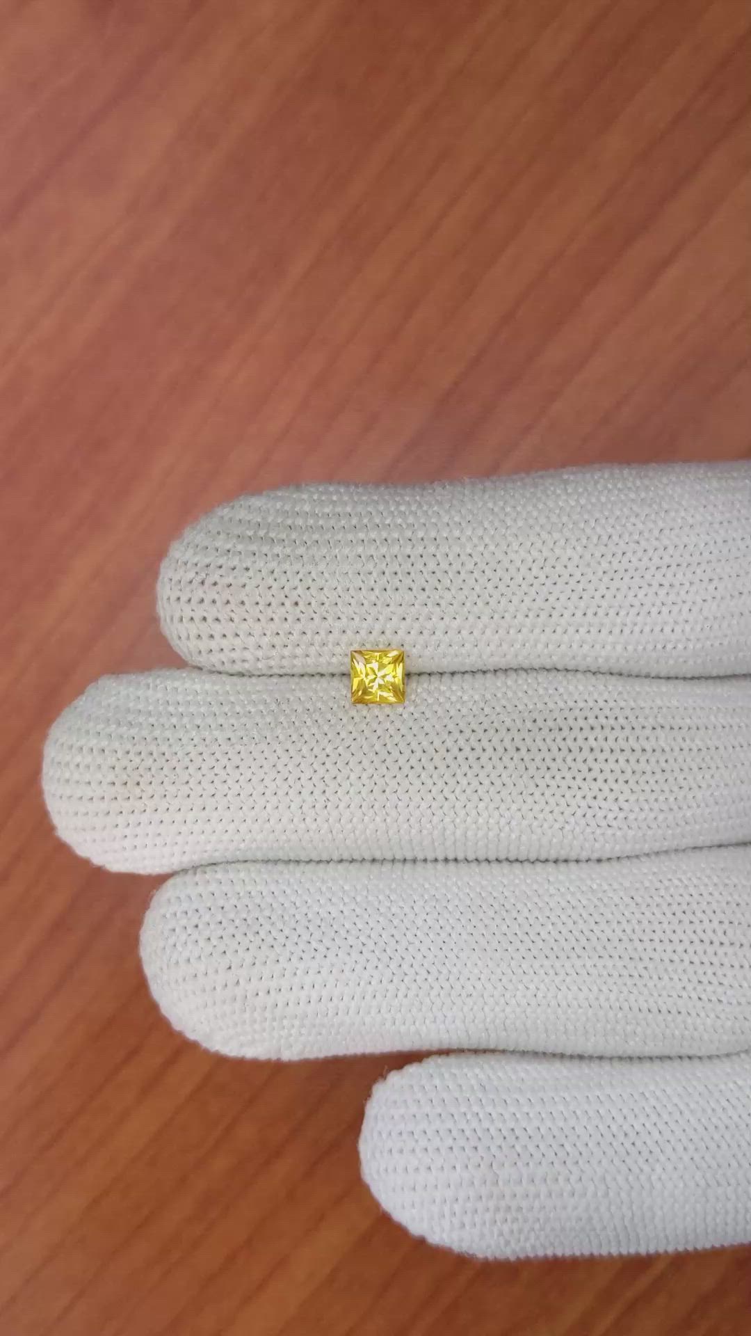 0.54 Ct. Orangish Yellow Sapphire from Ceylon (Sri Lanka) Size Video