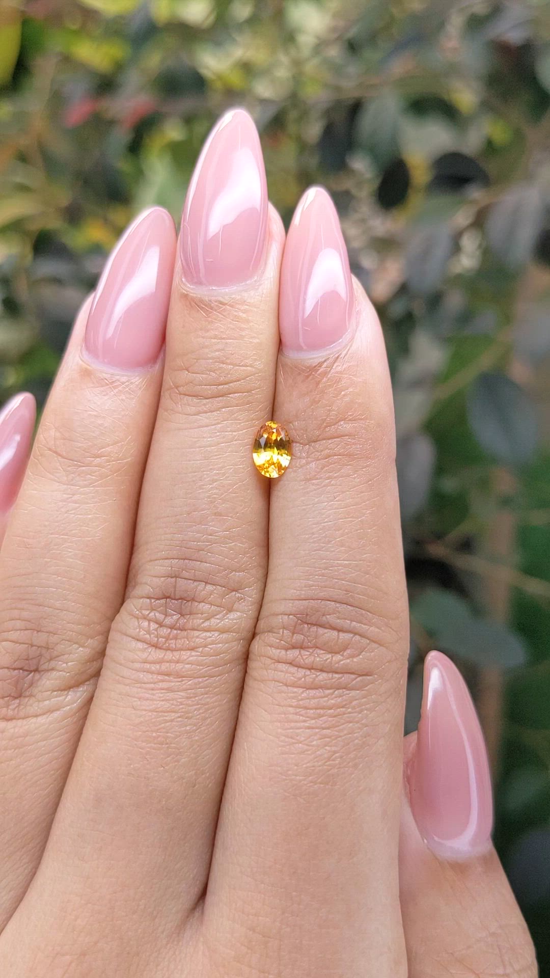 0.57 Ct. Orangish Yellow Sapphire from Ceylon (Sri Lanka) Size Video