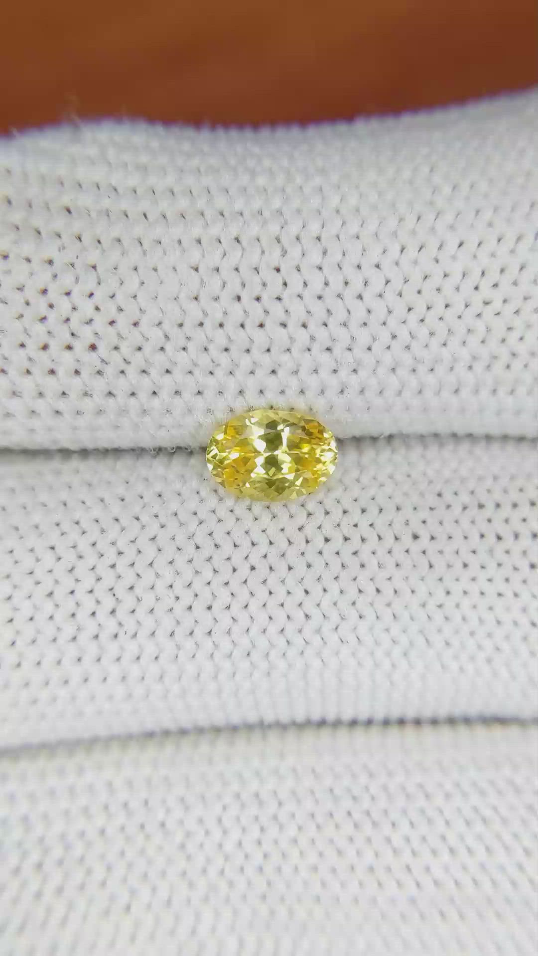 0.93 Ct. Yellow Sapphire from Ceylon (Sri Lanka) Size Video