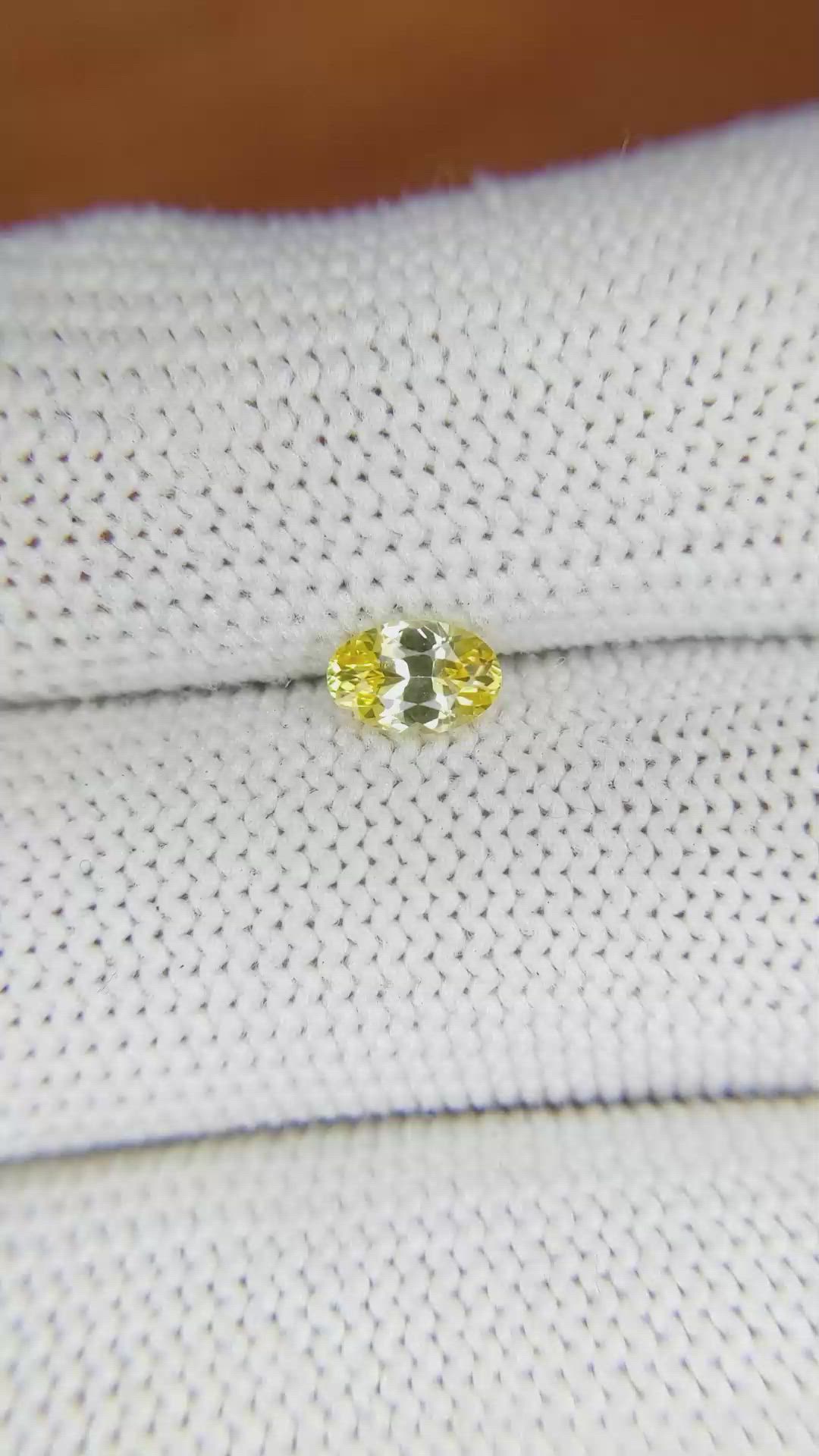 0.52 Ct. Yellow Sapphire from Ceylon (Sri Lanka) Size Video