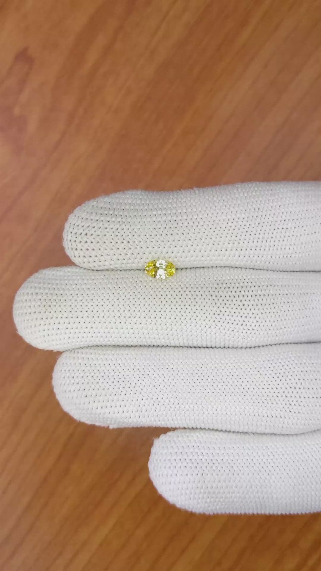 0.52 Ct. Yellow Sapphire from Ceylon (Sri Lanka) Size Video
