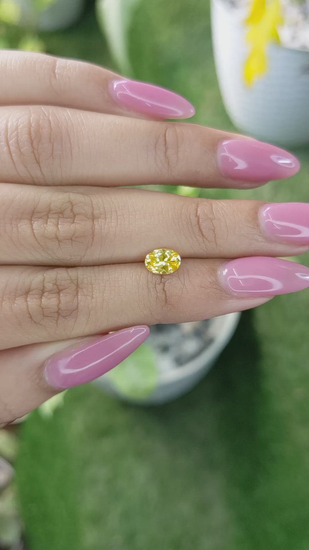 0.84 Ct. Orangish Yellow Sapphire from Ceylon (Sri Lanka) Size Video