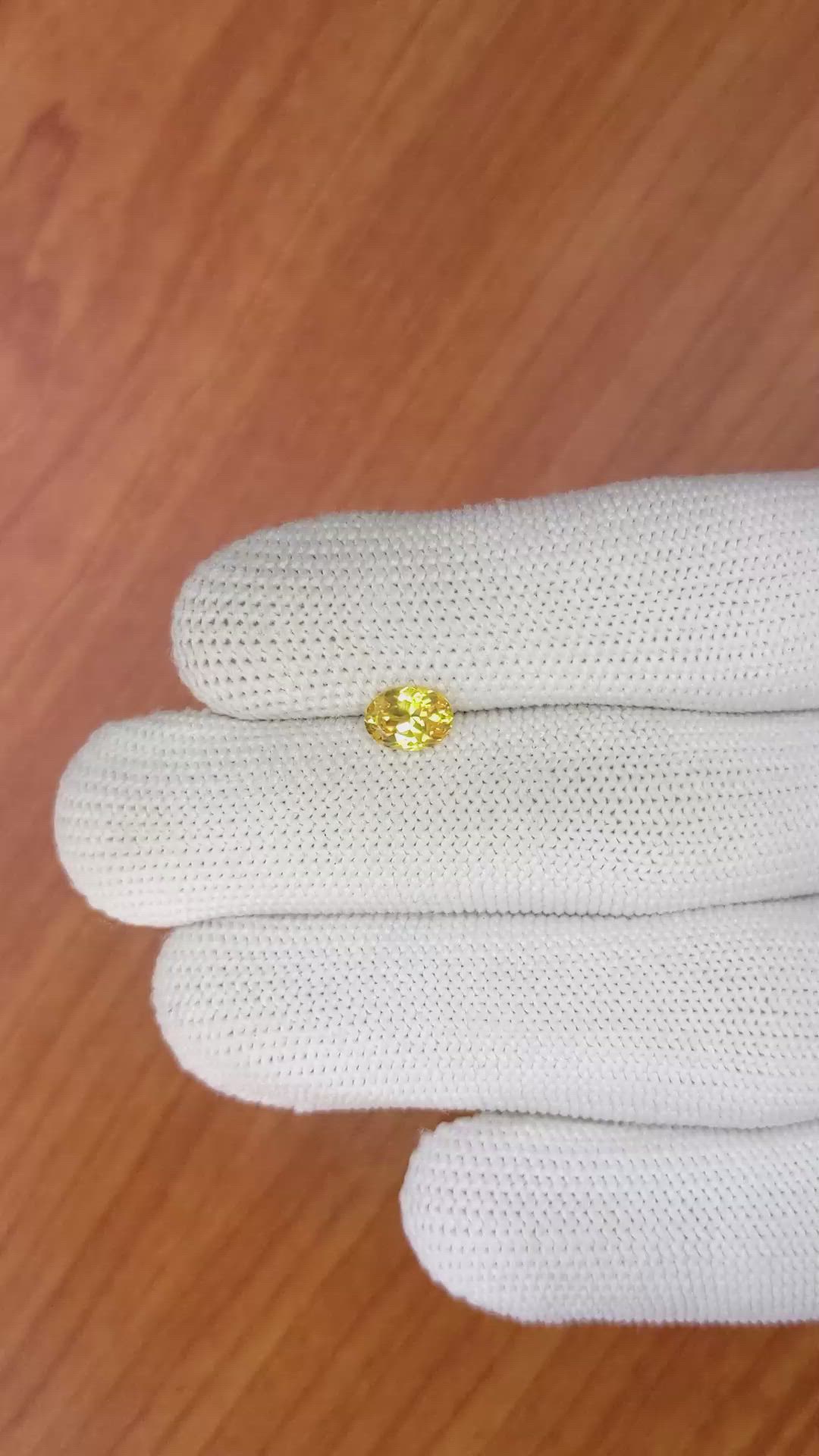 0.84 Ct. Orangish Yellow Sapphire from Ceylon (Sri Lanka) Size Video