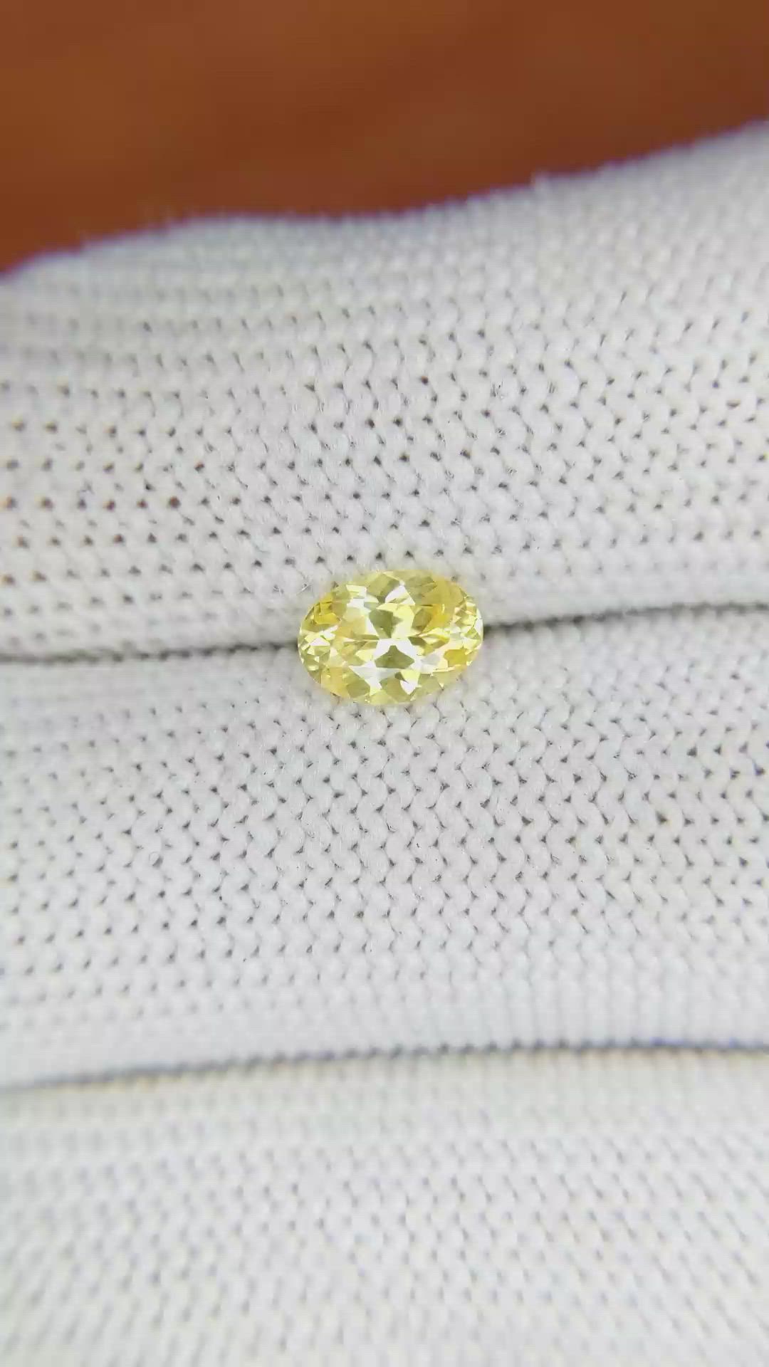 0.90 Ct. Yellow Sapphire from Ceylon (Sri Lanka) Size Video