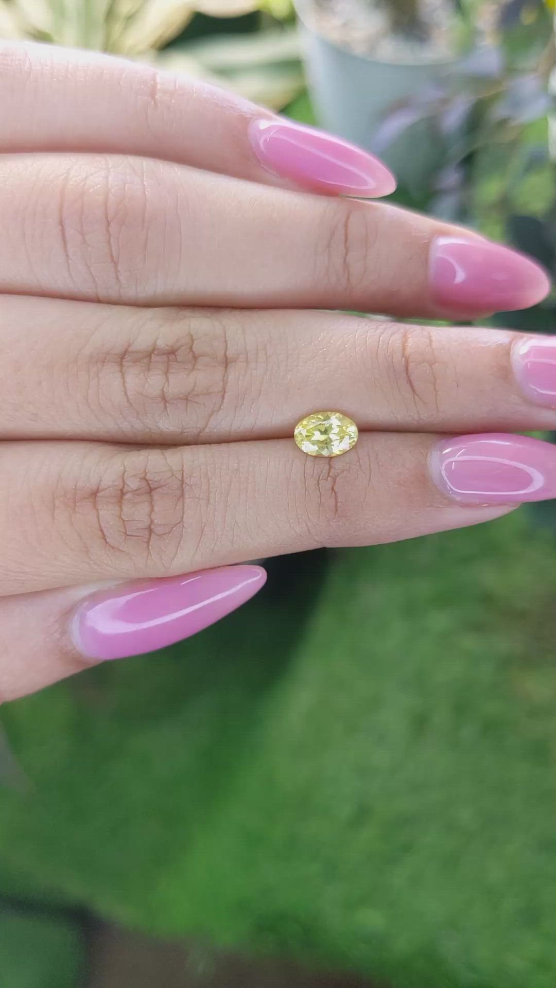 0.90 Ct. Yellow Sapphire from Ceylon (Sri Lanka) Size Video