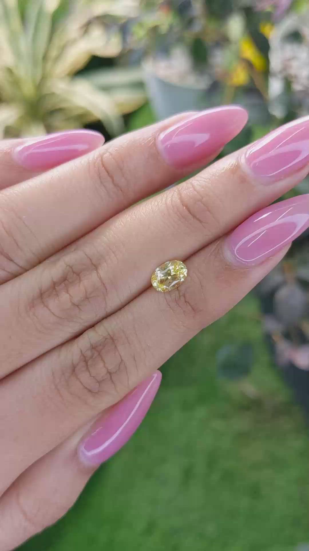 0.89 Ct. Yellow Sapphire from Ceylon (Sri Lanka) Size Video