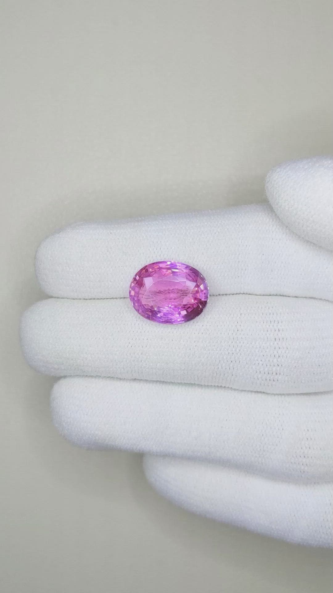 7.05 Ct. Pink Sapphire from Ceylon (Sri Lanka) Size Video