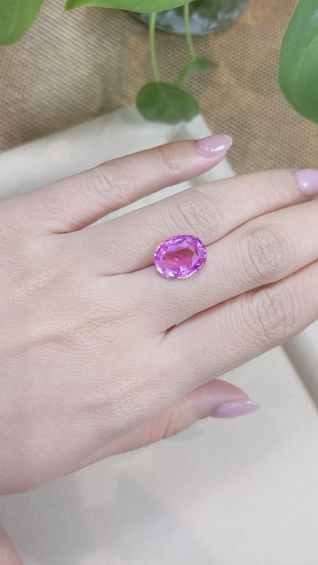 7.05 Ct. Pink Sapphire from Ceylon (Sri Lanka) Size Video