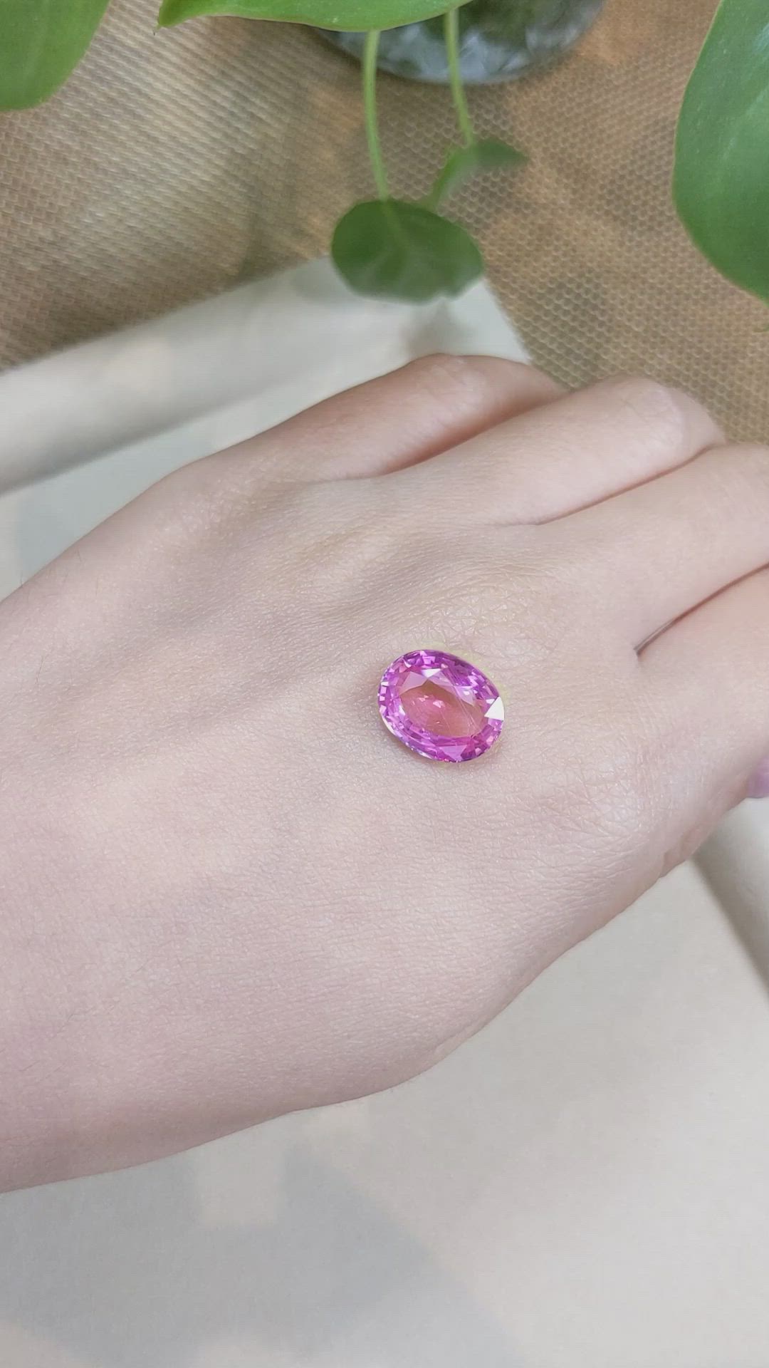 7.05 Ct. Pink Sapphire from Ceylon (Sri Lanka) Size Video