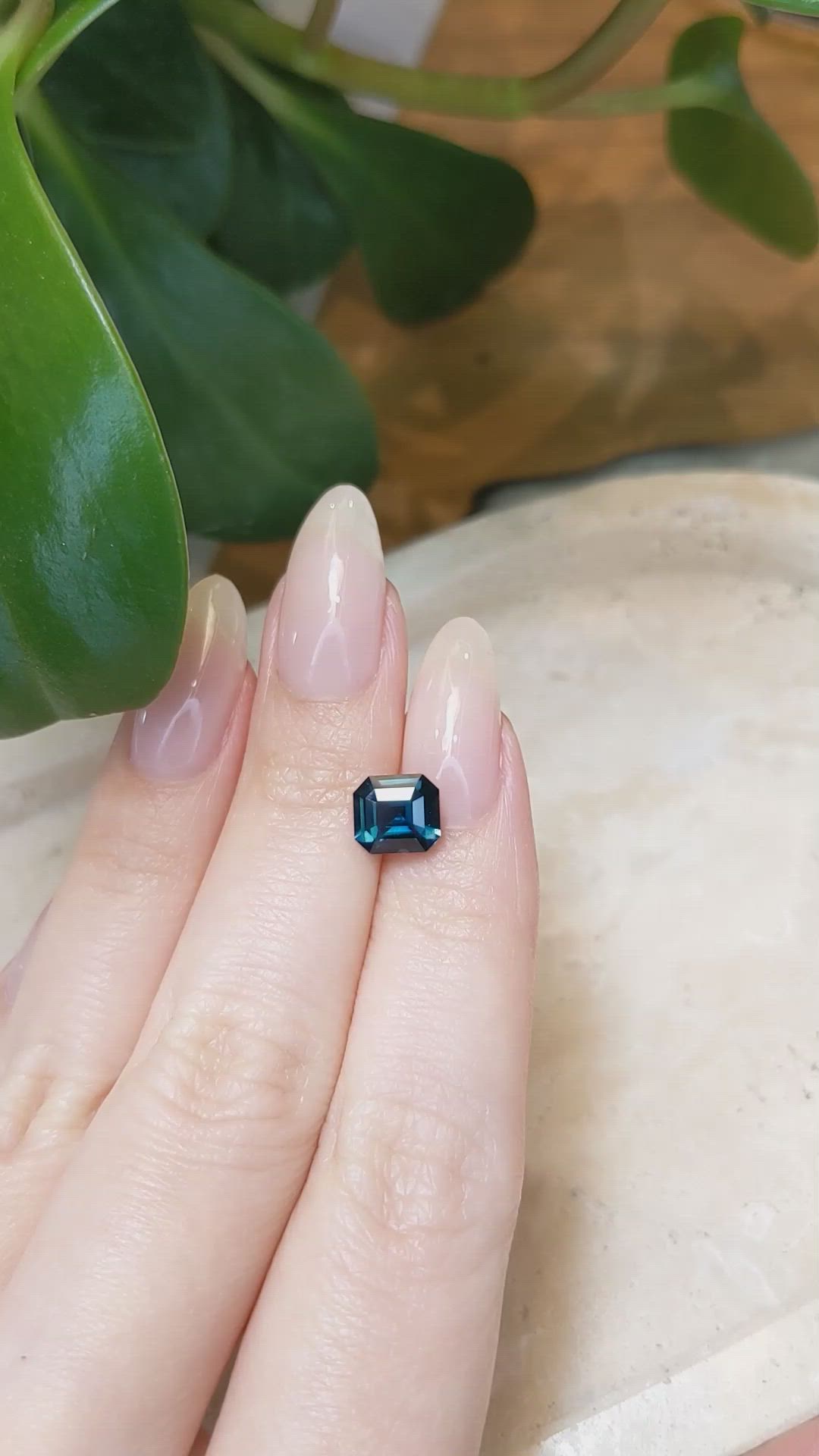 2.10 Ct. Bluish Green Sapphire from Madagascar Size Video