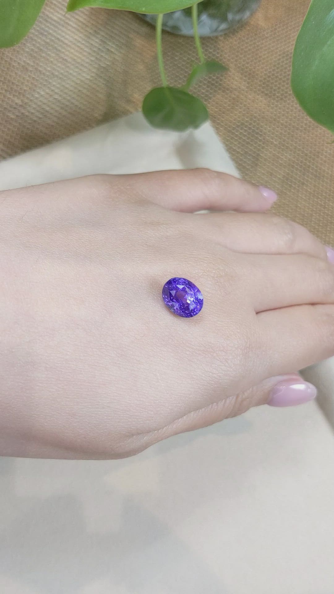 6.11 Ct. Purple Sapphire from Ceylon (Sri Lanka) Size Video
