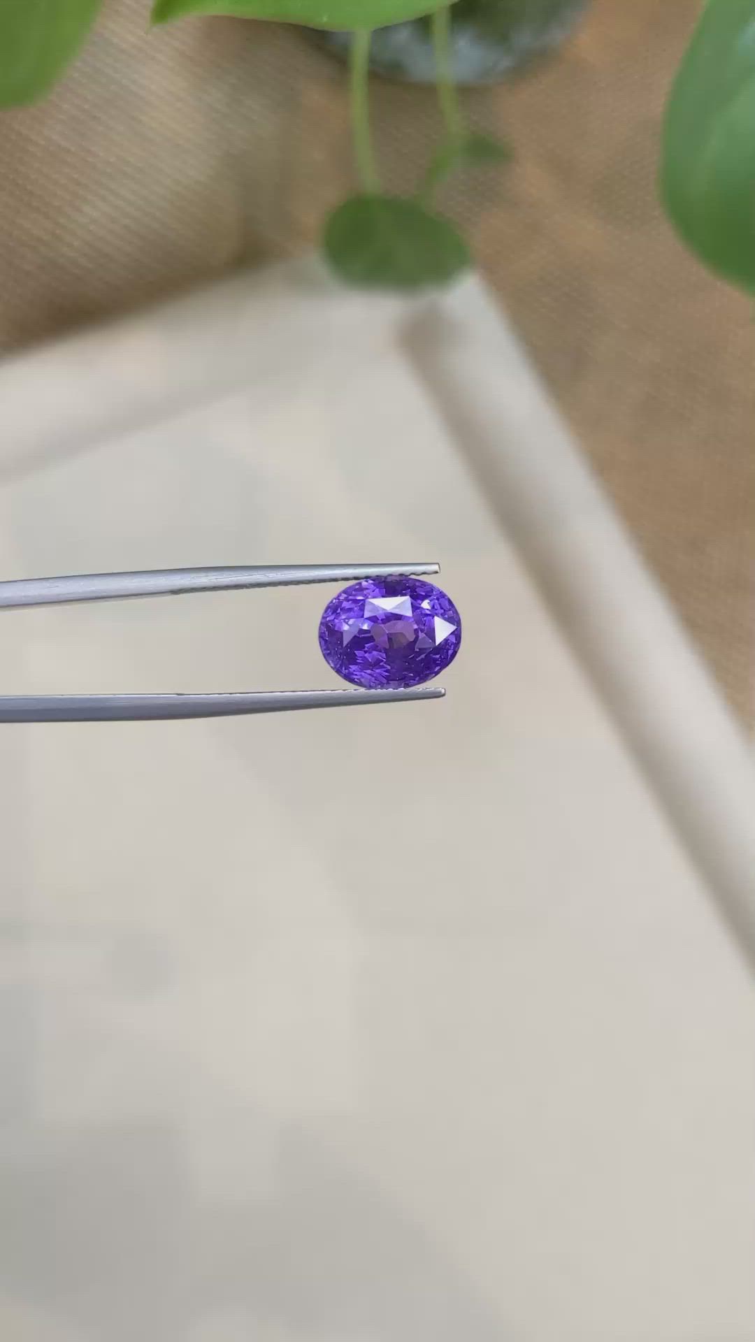 6.11 Ct. Purple Sapphire from Ceylon (Sri Lanka) Size Video