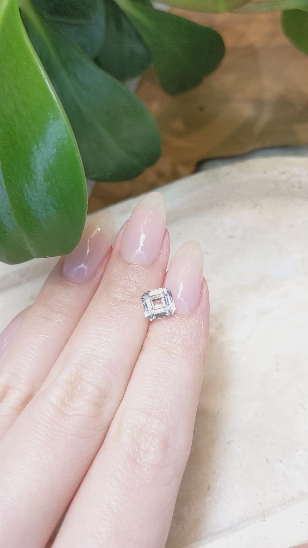 2.08 Ct. White Sapphire from Ceylon (Sri Lanka) Size Video