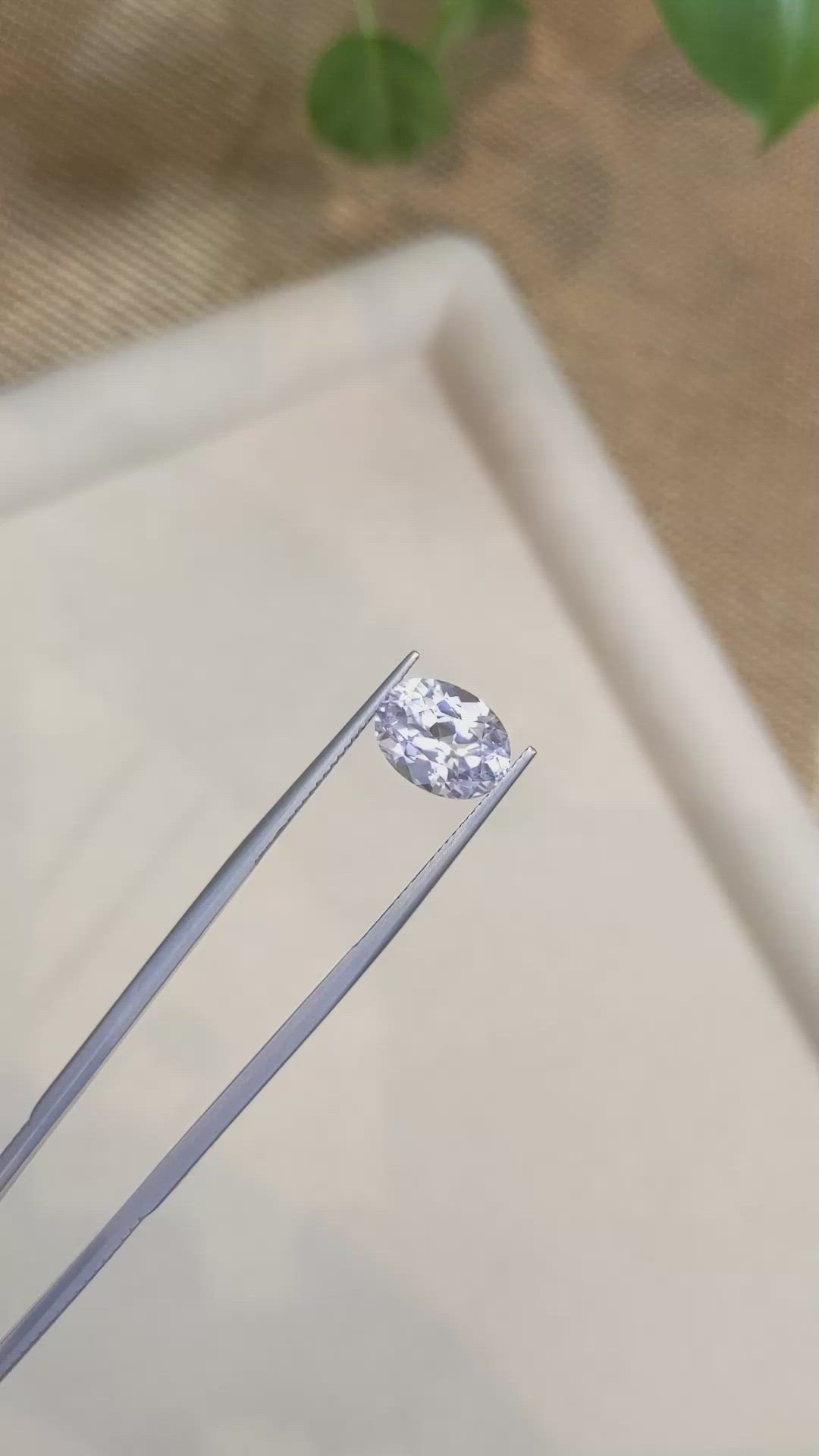 4.26 Ct. White Sapphire from Ceylon (Sri Lanka) Size Video