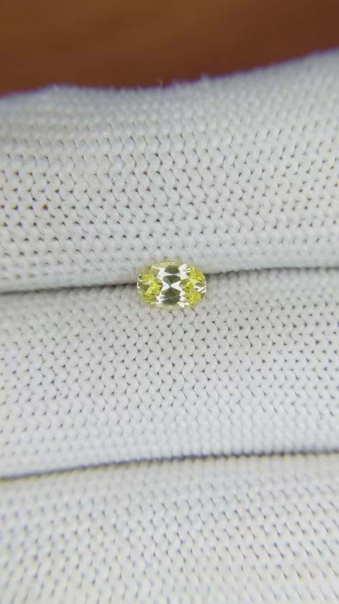 0.47 Ct. Yellow Sapphire from Ceylon (Sri Lanka) Size Video