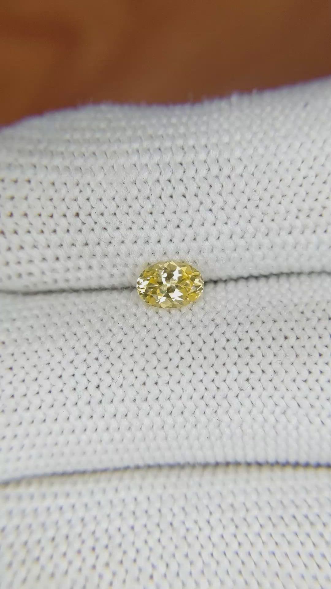 0.53 Ct. Yellow Sapphire from Ceylon (Sri Lanka) Size Video