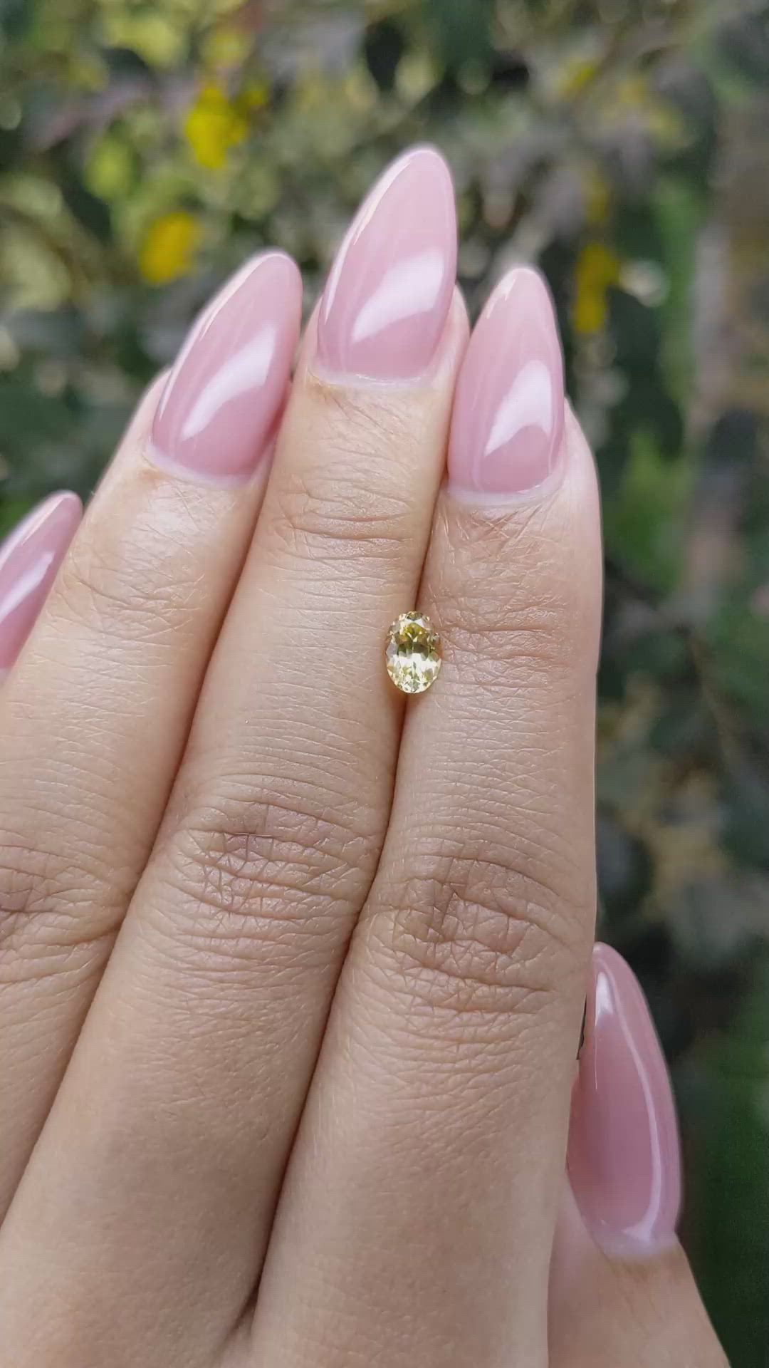 0.53 Ct. Yellow Sapphire from Ceylon (Sri Lanka) Size Video
