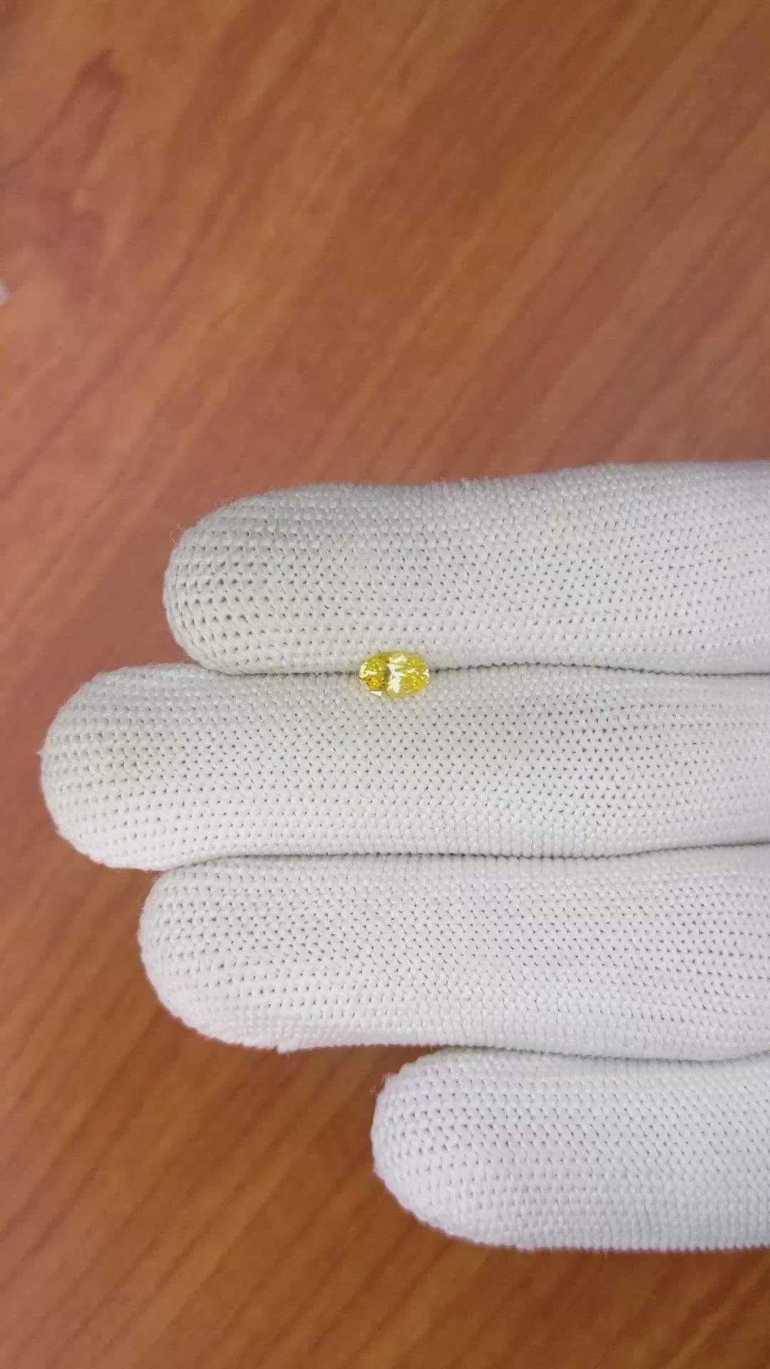 0.45 Ct. Yellow Sapphire from Ceylon (Sri Lanka) Size Video