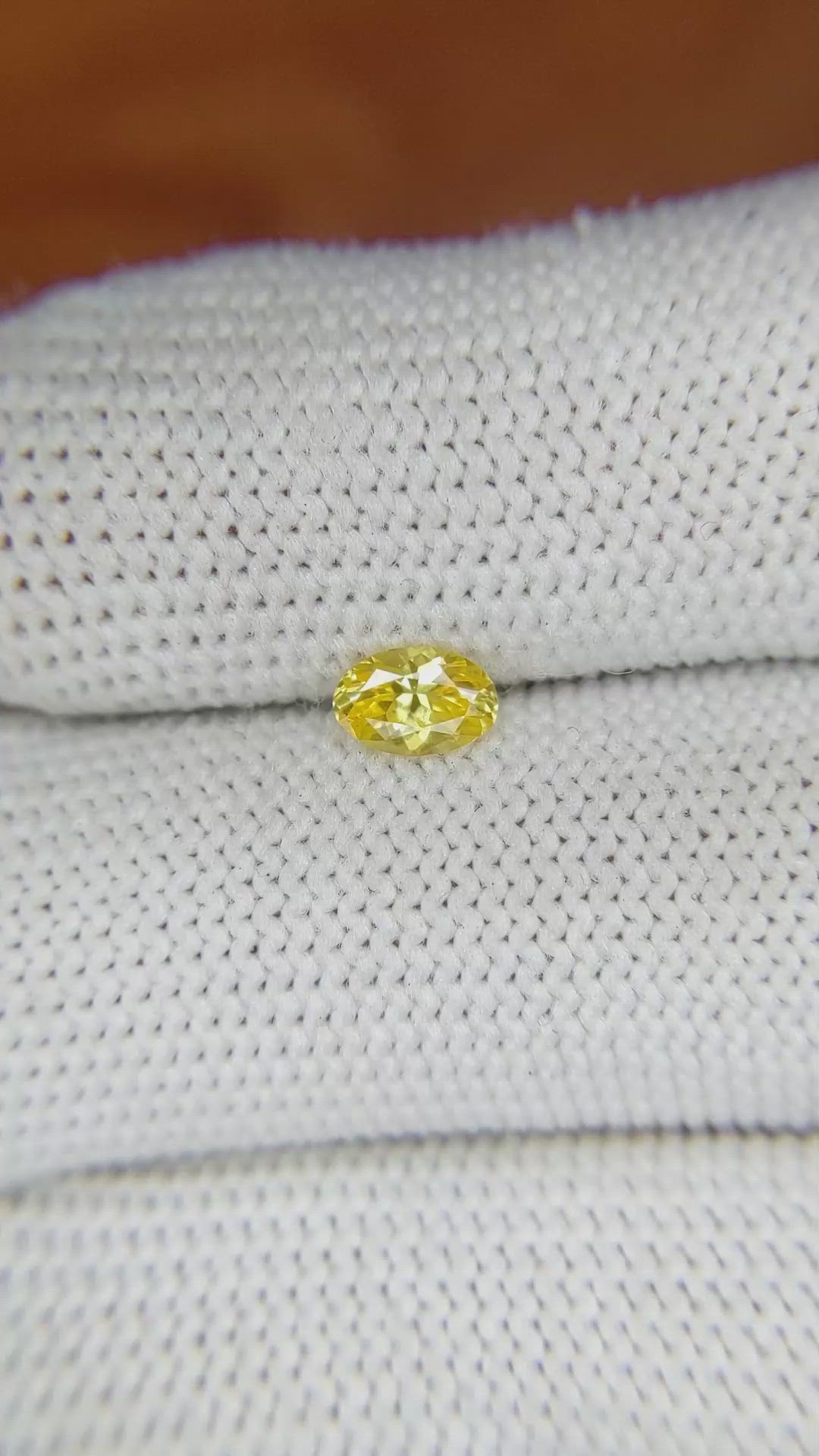 0.45 Ct. Yellow Sapphire from Ceylon (Sri Lanka) Size Video