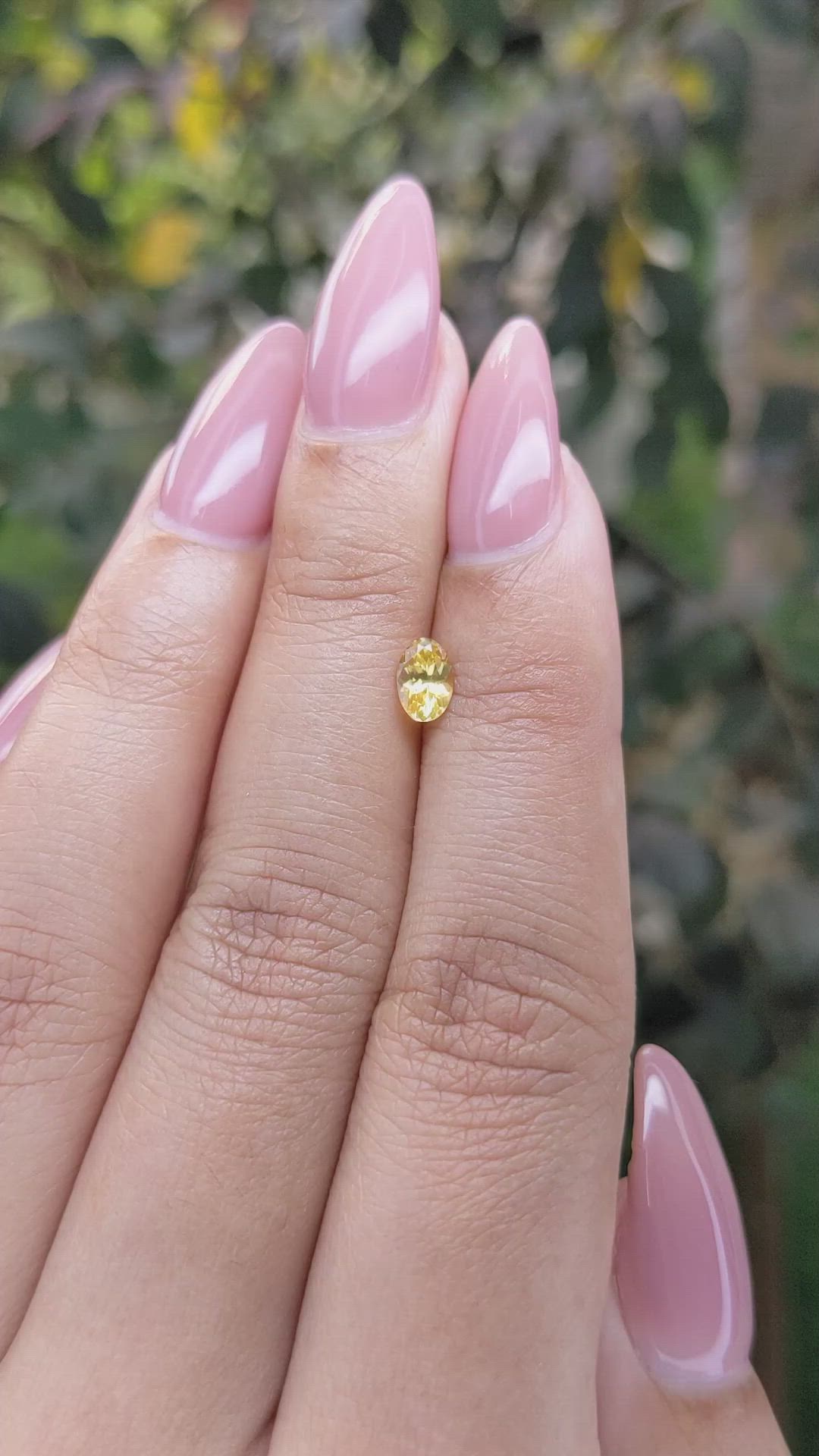 0.45 Ct. Yellow Sapphire from Ceylon (Sri Lanka) Size Video