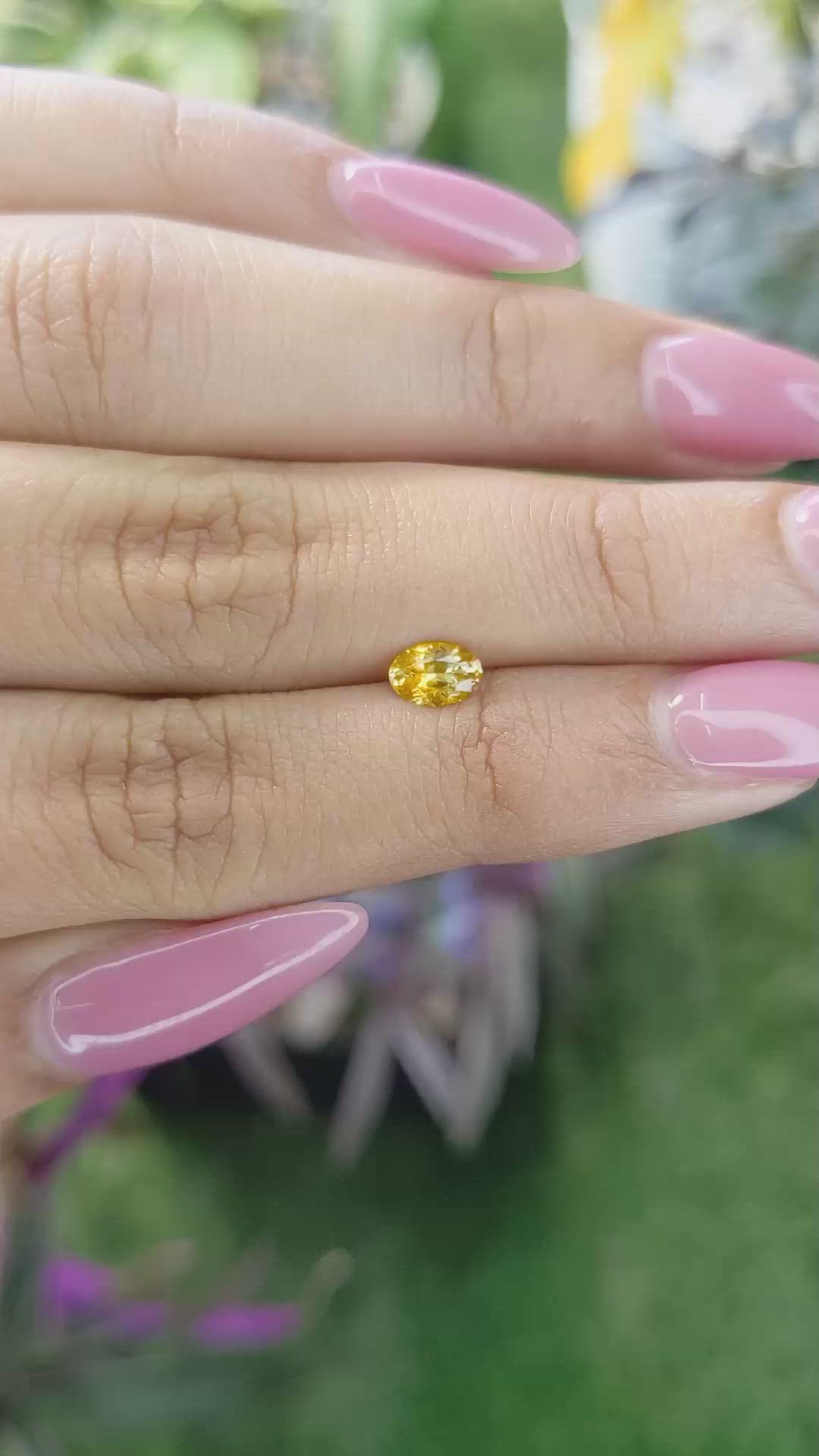 0.51 Ct. Orangish Yellow Sapphire from Ceylon (Sri Lanka) Size Video