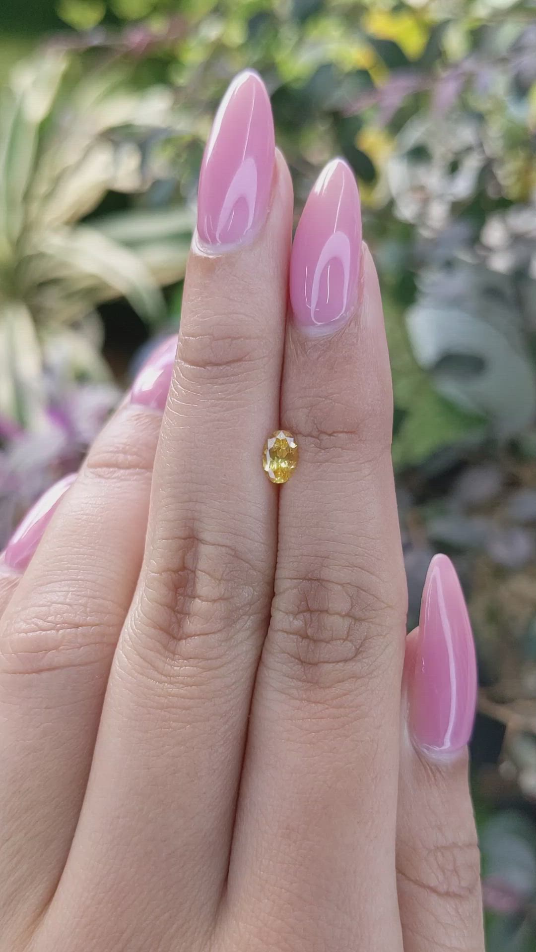 0.43 Ct. Orangish Yellow Sapphire from Ceylon (Sri Lanka) Size Video