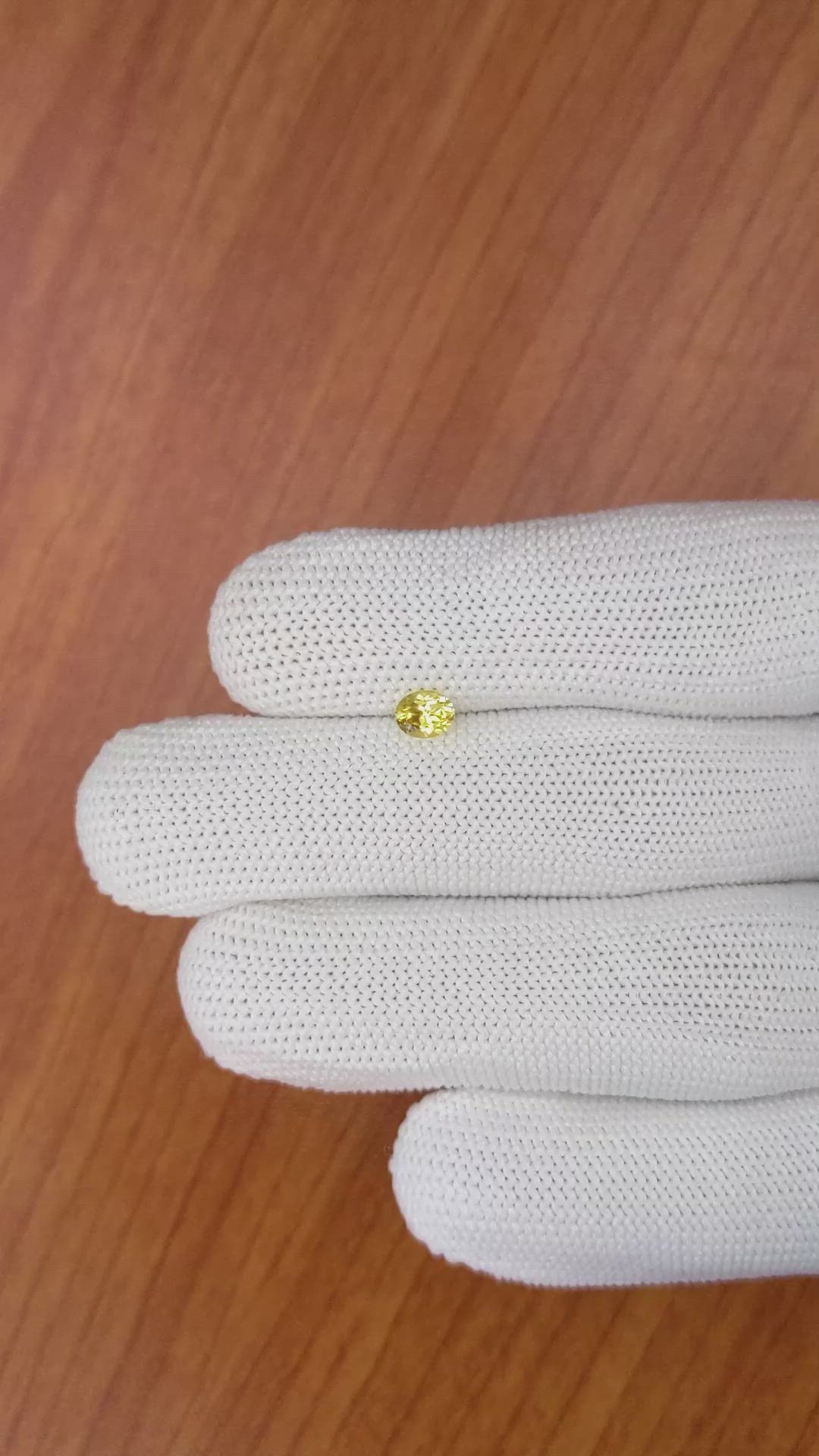 0.45 Ct. Yellow Sapphire from Ceylon (Sri Lanka) Size Video