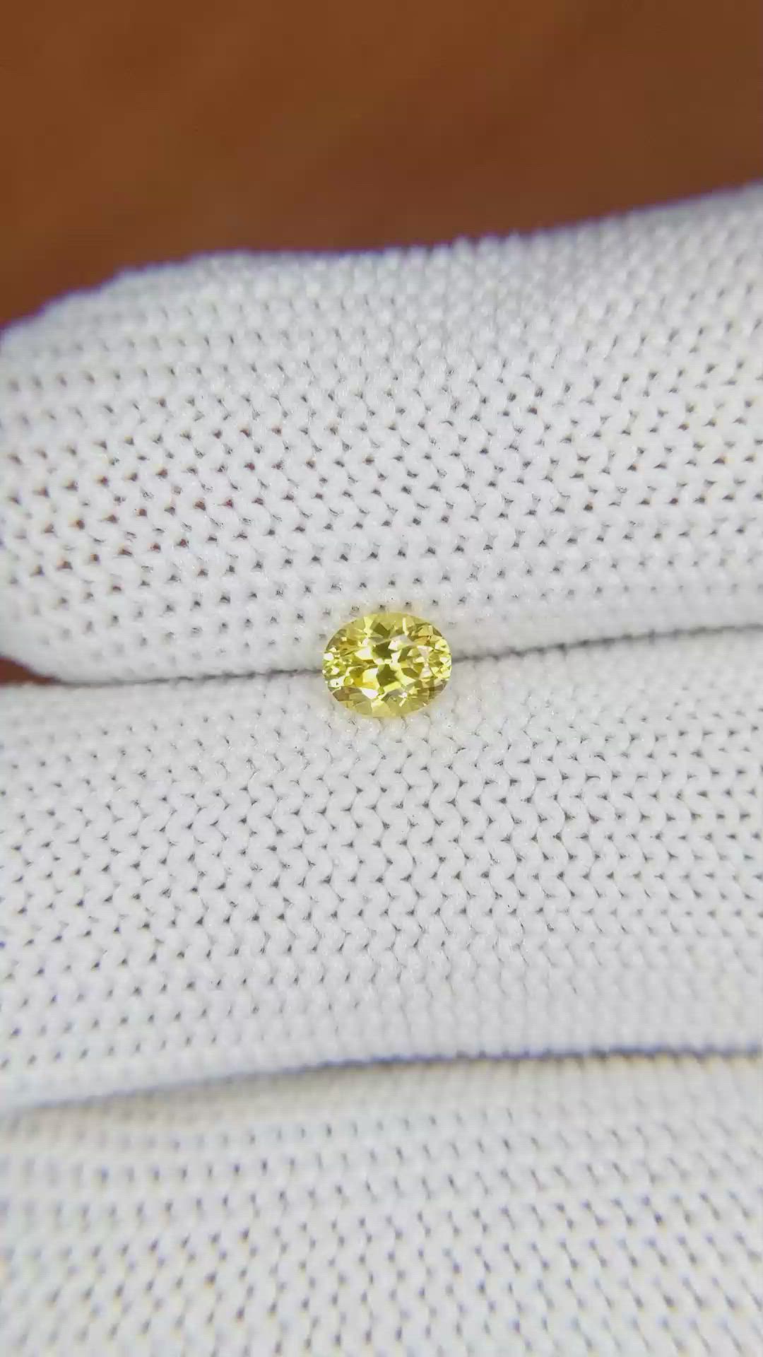 0.45 Ct. Yellow Sapphire from Ceylon (Sri Lanka) Size Video