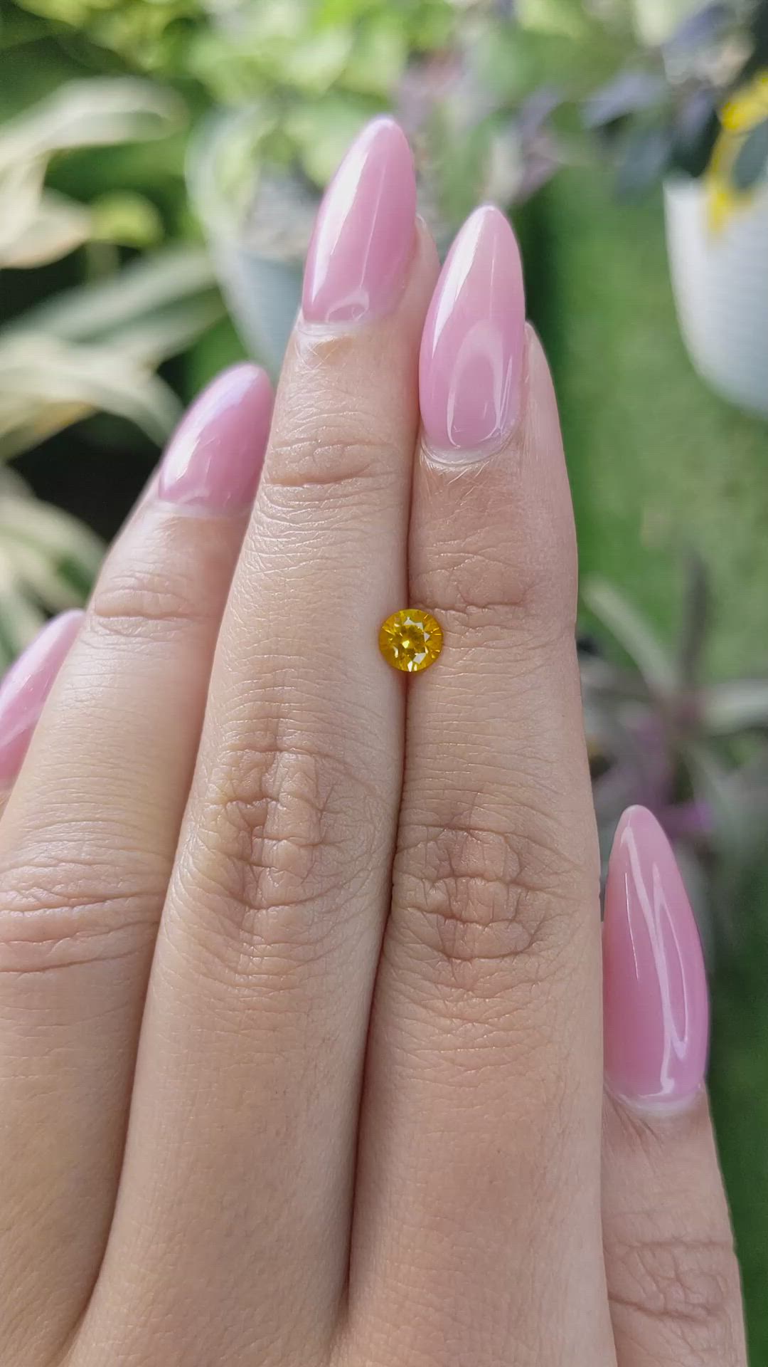 0.56 Ct. Yellowish Orange Sapphire from Ceylon (Sri Lanka) Size Video