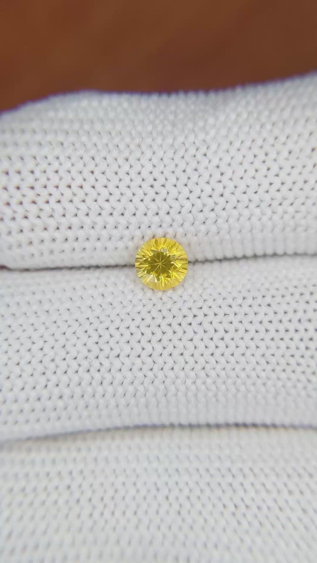 0.61 Ct. Yellow Sapphire from Ceylon (Sri Lanka) Size Video