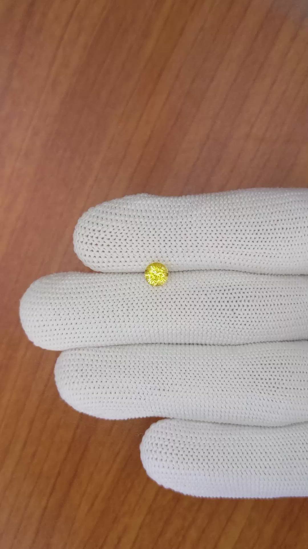 0.67 Ct. Yellow Sapphire from Ceylon (Sri Lanka) Size Video