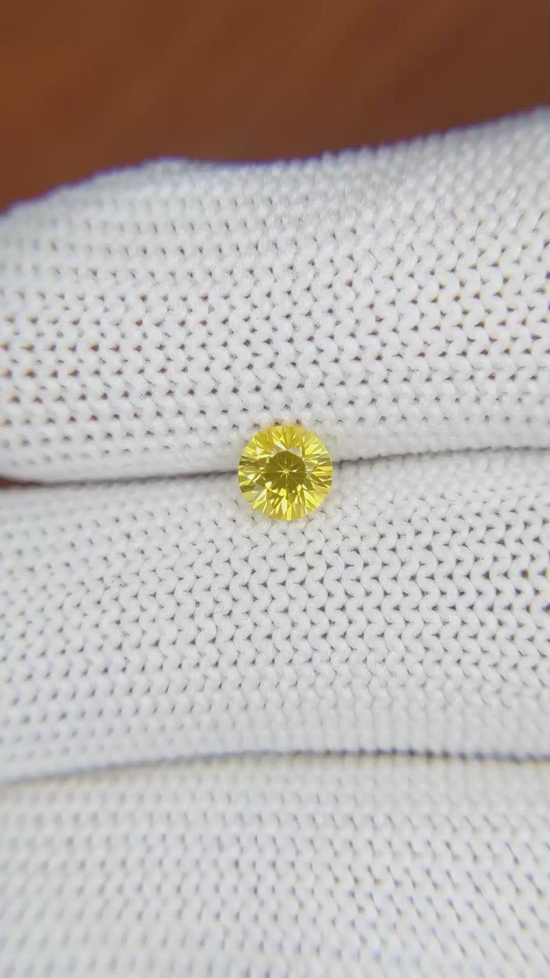 0.67 Ct. Yellow Sapphire from Ceylon (Sri Lanka) Size Video