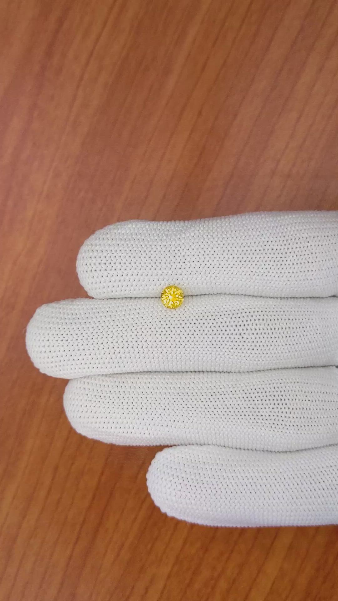 0.57 Ct. Yellow Sapphire from Ceylon (Sri Lanka) Size Video