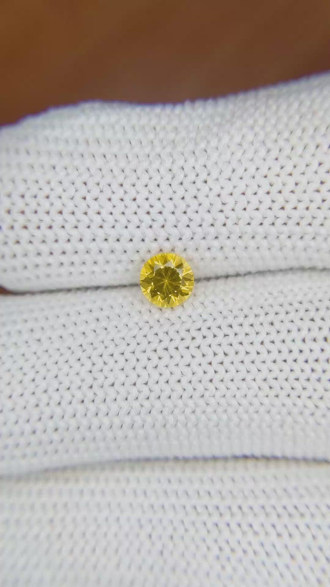 0.57 Ct. Yellow Sapphire from Ceylon (Sri Lanka) Size Video