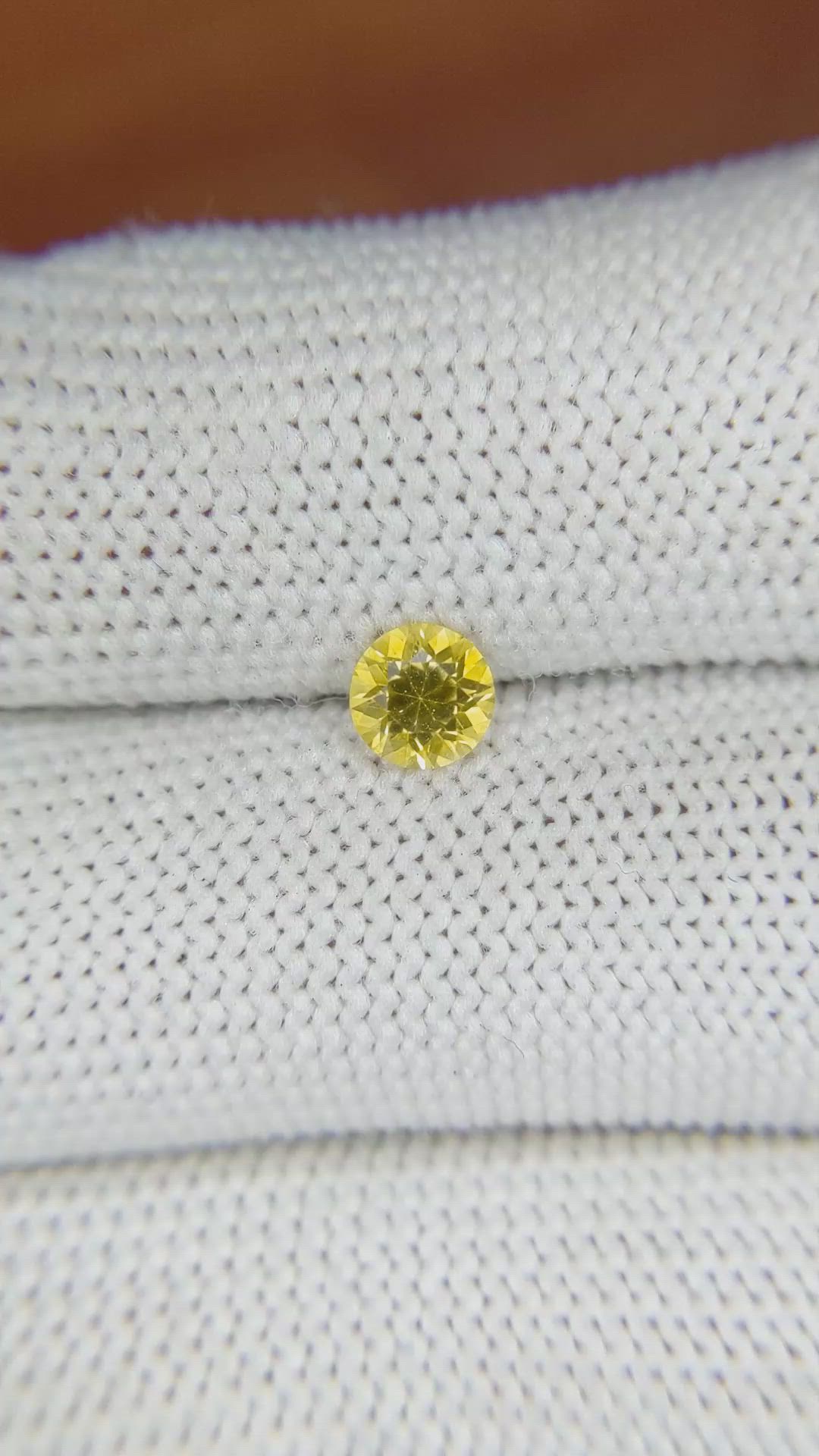0.66 Ct. Orangish Yellow Sapphire from Ceylon (Sri Lanka) Size Video