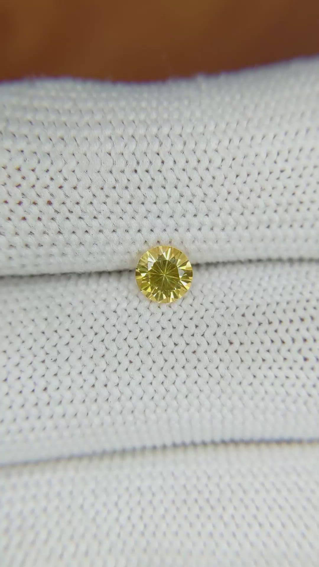 0.57 Ct. Yellow Sapphire from Ceylon (Sri Lanka) Size Video