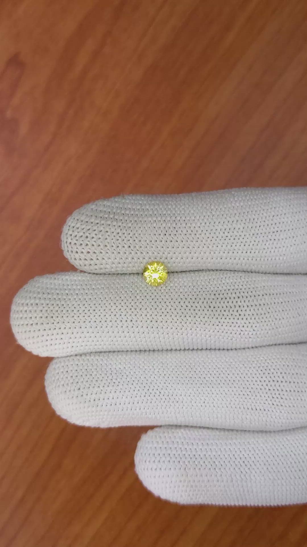 0.57 Ct. Yellow Sapphire from Ceylon (Sri Lanka) Size Video