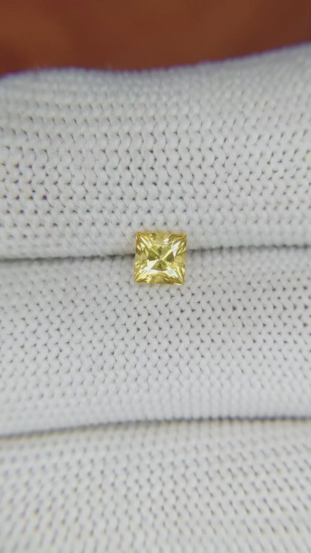 0.63 Ct. Yellow Sapphire from Ceylon (Sri Lanka) Size Video