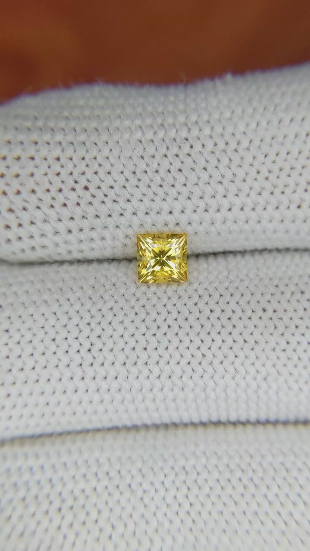 0.69 Ct. Yellow Sapphire from Ceylon (Sri Lanka) Size Video
