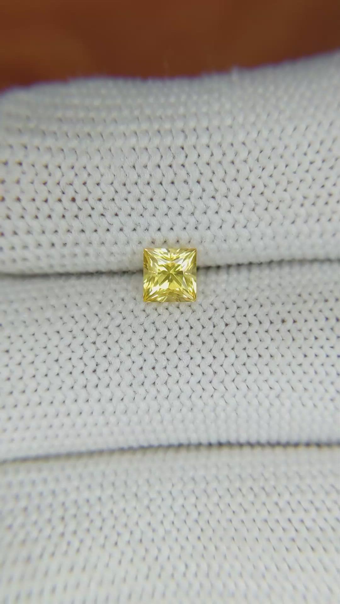 0.68 Ct. Yellow Sapphire from Ceylon (Sri Lanka) Size Video