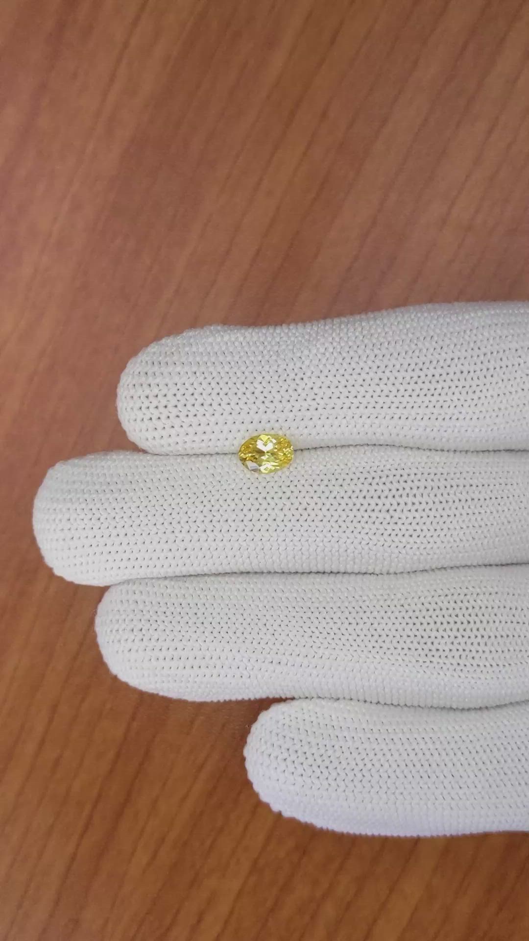 0.76 Ct. Yellow Sapphire from Ceylon (Sri Lanka) Size Video