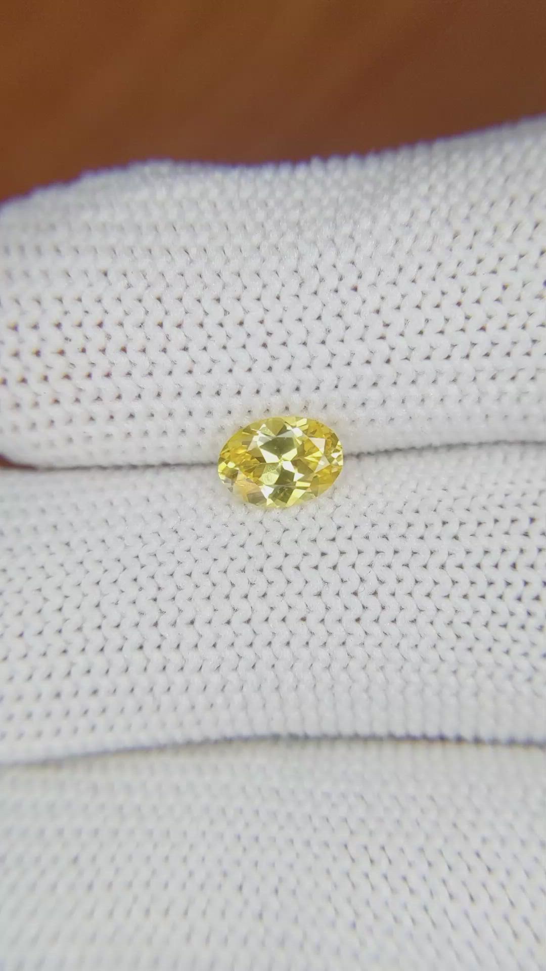 0.76 Ct. Yellow Sapphire from Ceylon (Sri Lanka) Size Video
