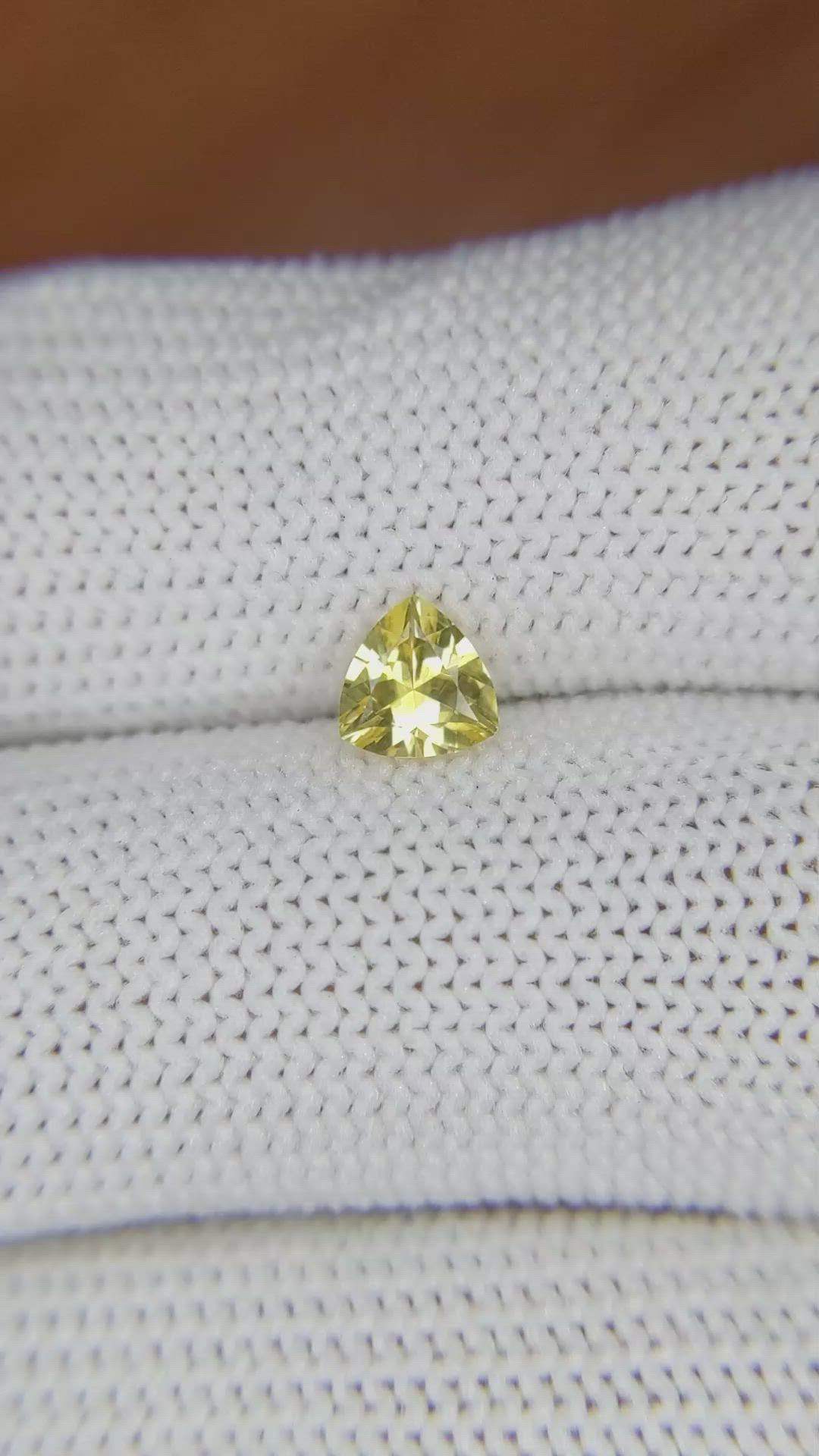 0.61 Ct. Yellow Sapphire from Ceylon (Sri Lanka) Size Video