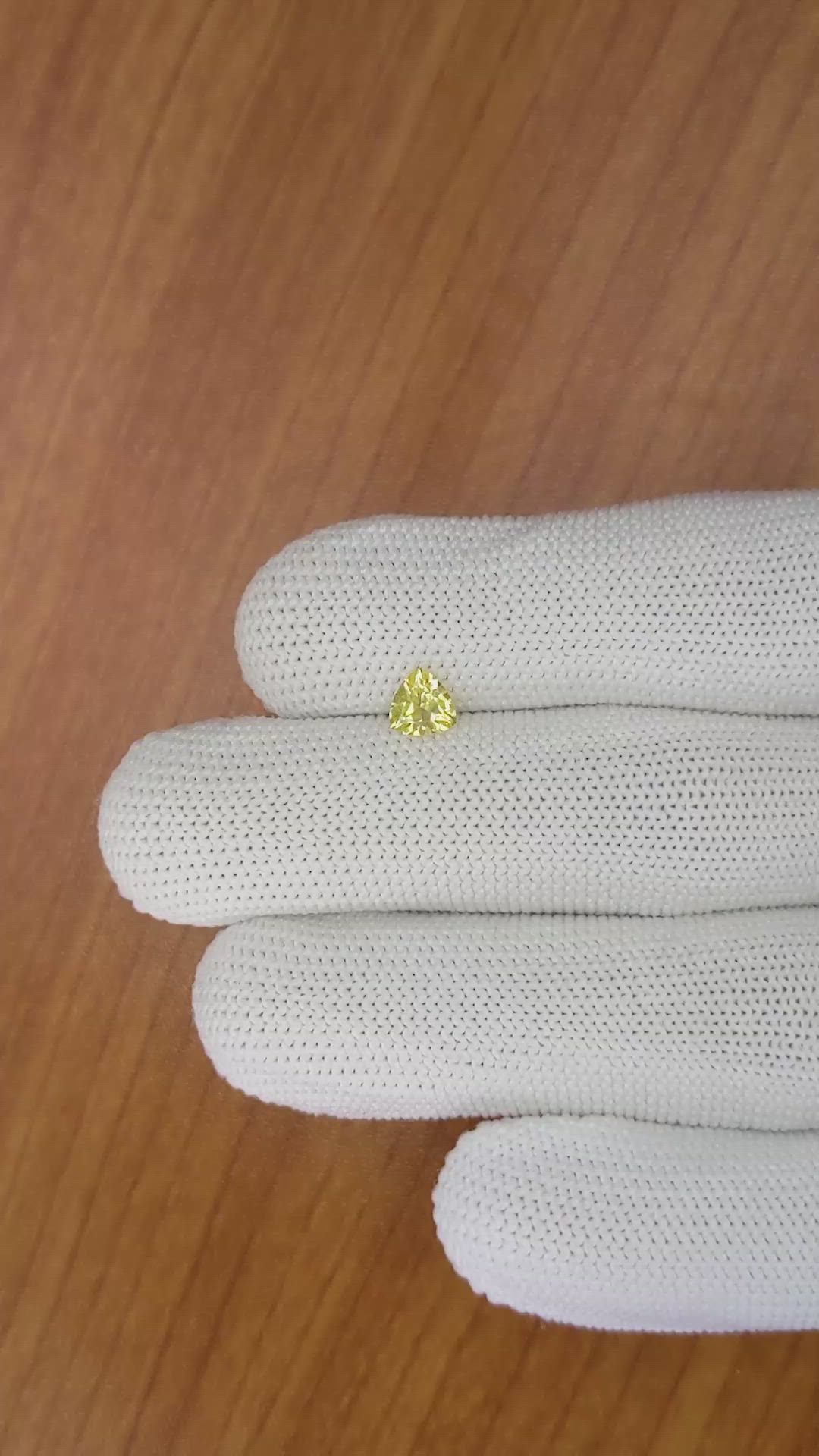 0.61 Ct. Yellow Sapphire from Ceylon (Sri Lanka) Size Video