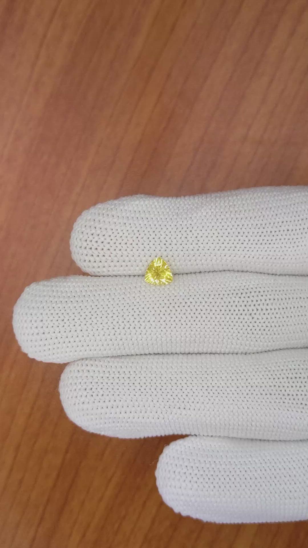0.65 Ct. Yellow Sapphire from Ceylon (Sri Lanka) Size Video